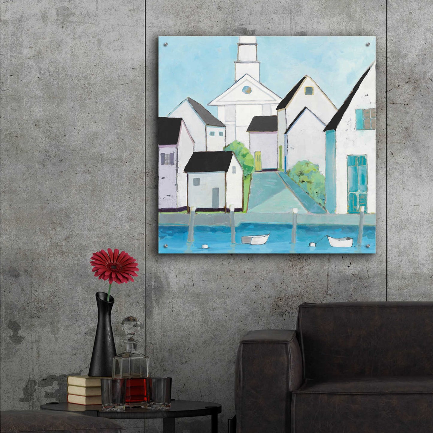 Epic Art 'Harbor Town III No Sign Light' by Phyllis Adams, Acrylic Glass Wall Art,36x36