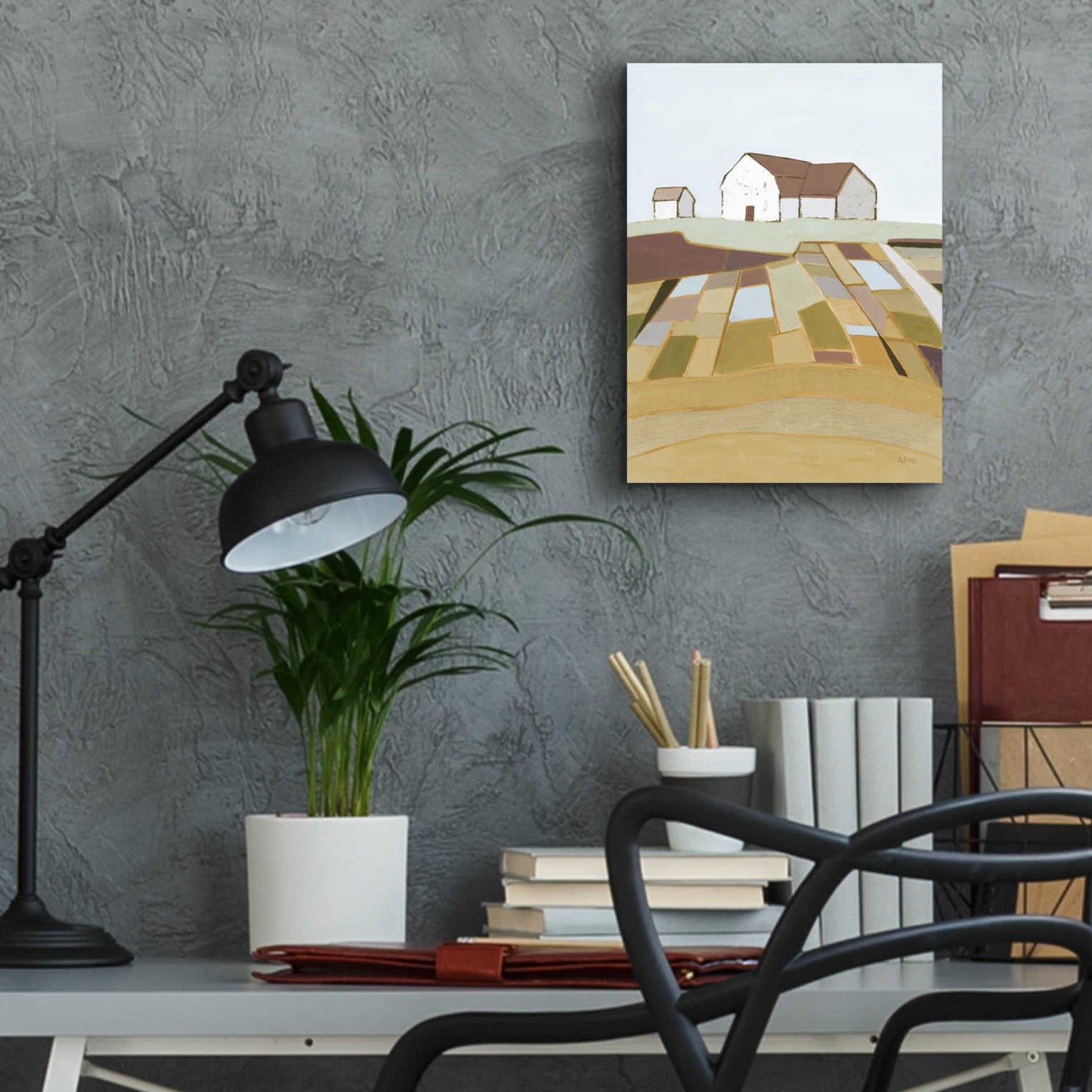 Epic Art 'Field of Dreams Neutral' by Phyllis Adams, Acrylic Glass Wall Art,12x16