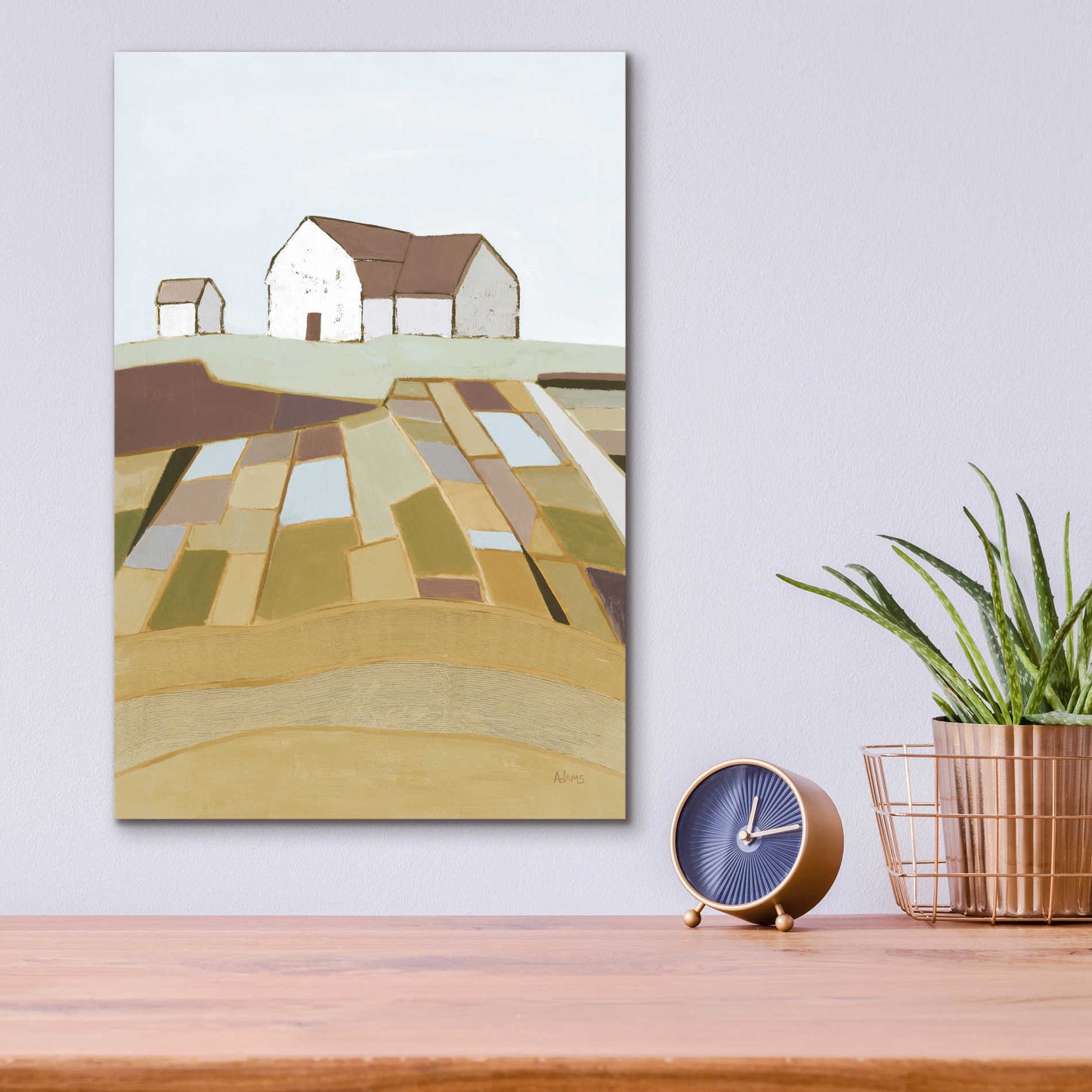 Epic Art 'Field of Dreams Neutral' by Phyllis Adams, Acrylic Glass Wall Art,12x16