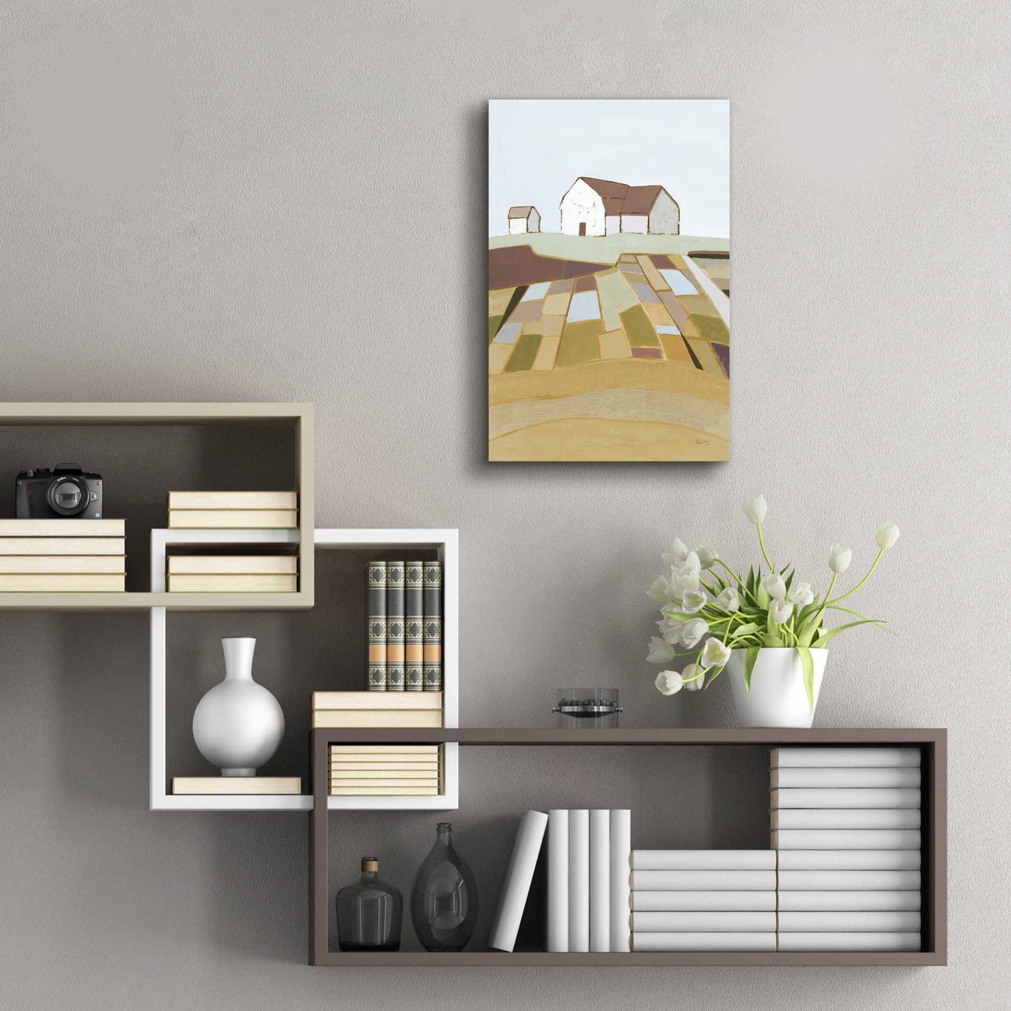 Epic Art 'Field of Dreams Neutral' by Phyllis Adams, Acrylic Glass Wall Art,16x24