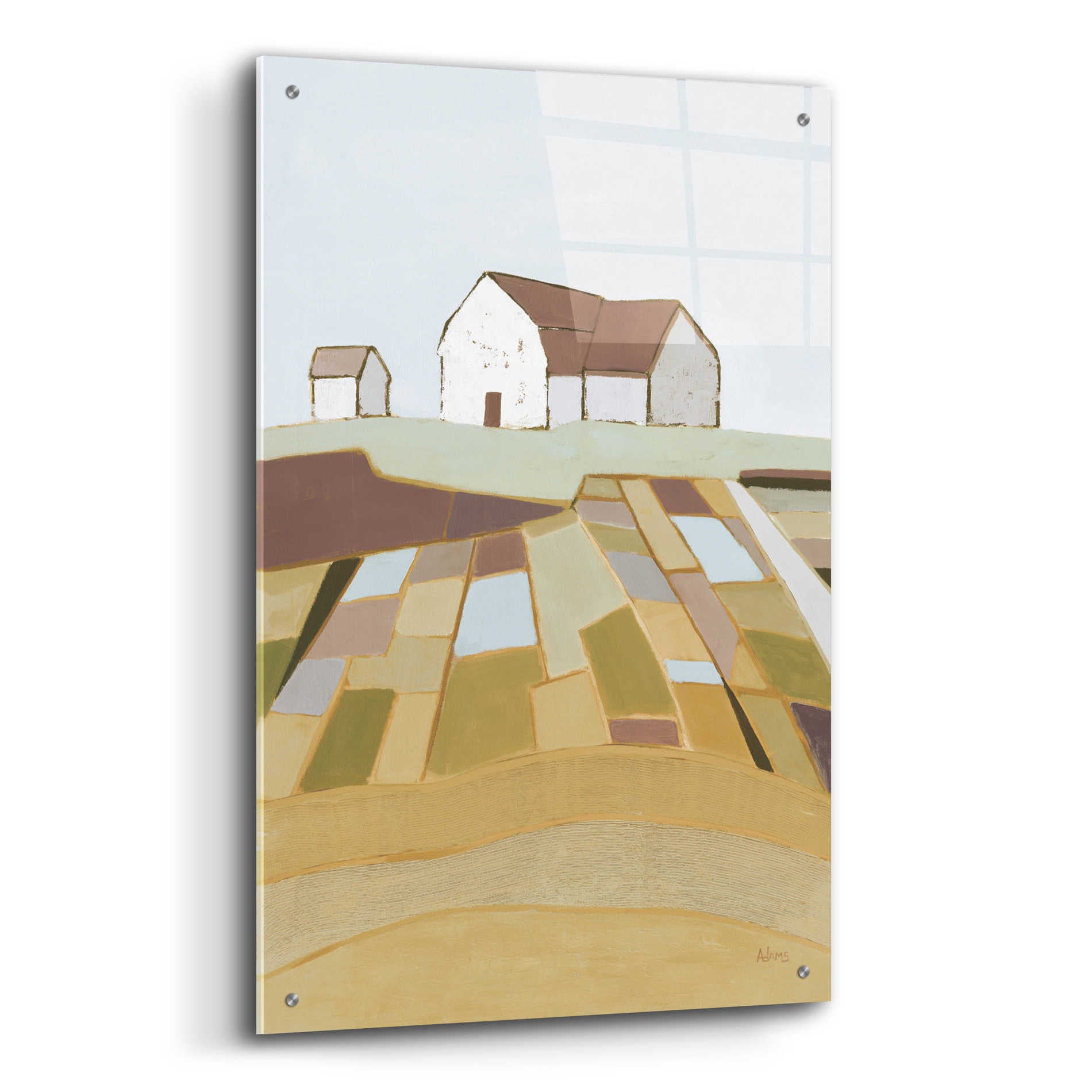 Epic Art 'Field of Dreams Neutral' by Phyllis Adams, Acrylic Glass Wall Art,24x36