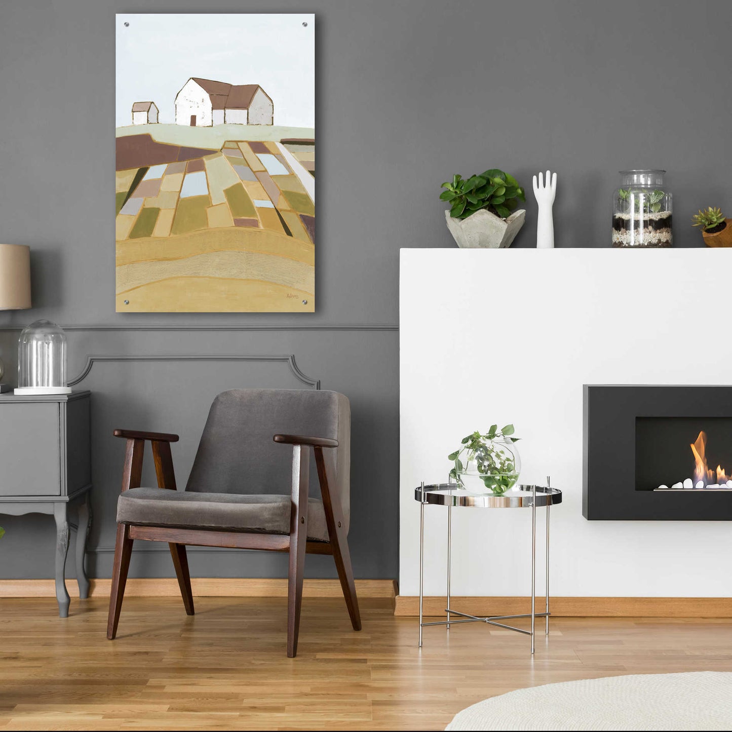 Epic Art 'Field of Dreams Neutral' by Phyllis Adams, Acrylic Glass Wall Art,24x36
