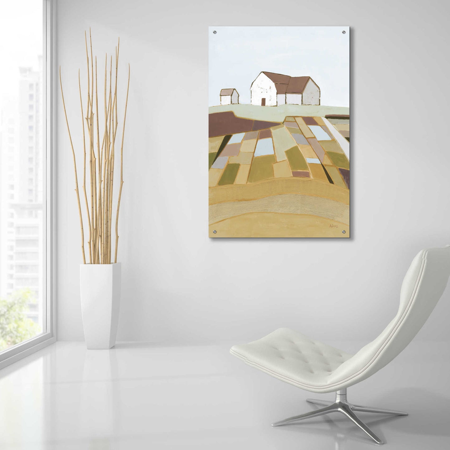 Epic Art 'Field of Dreams Neutral' by Phyllis Adams, Acrylic Glass Wall Art,24x36