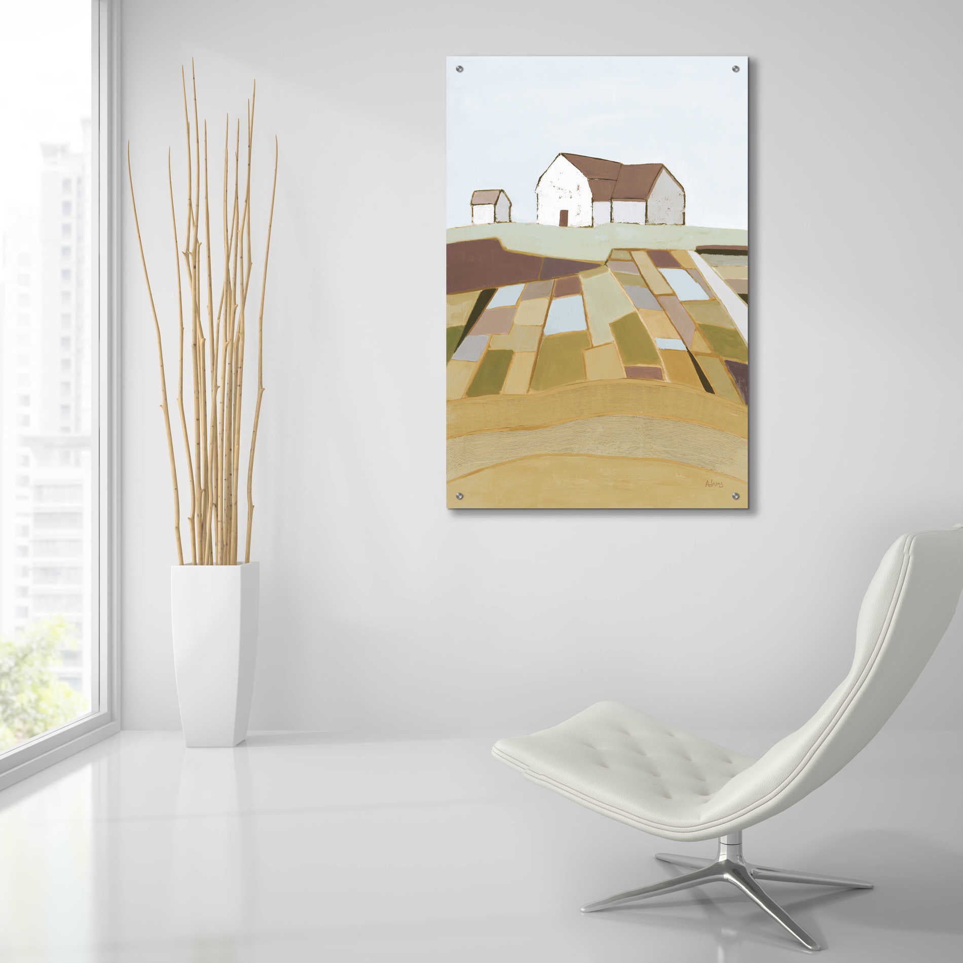 Epic Art 'Field of Dreams Neutral' by Phyllis Adams, Acrylic Glass Wall Art,24x36