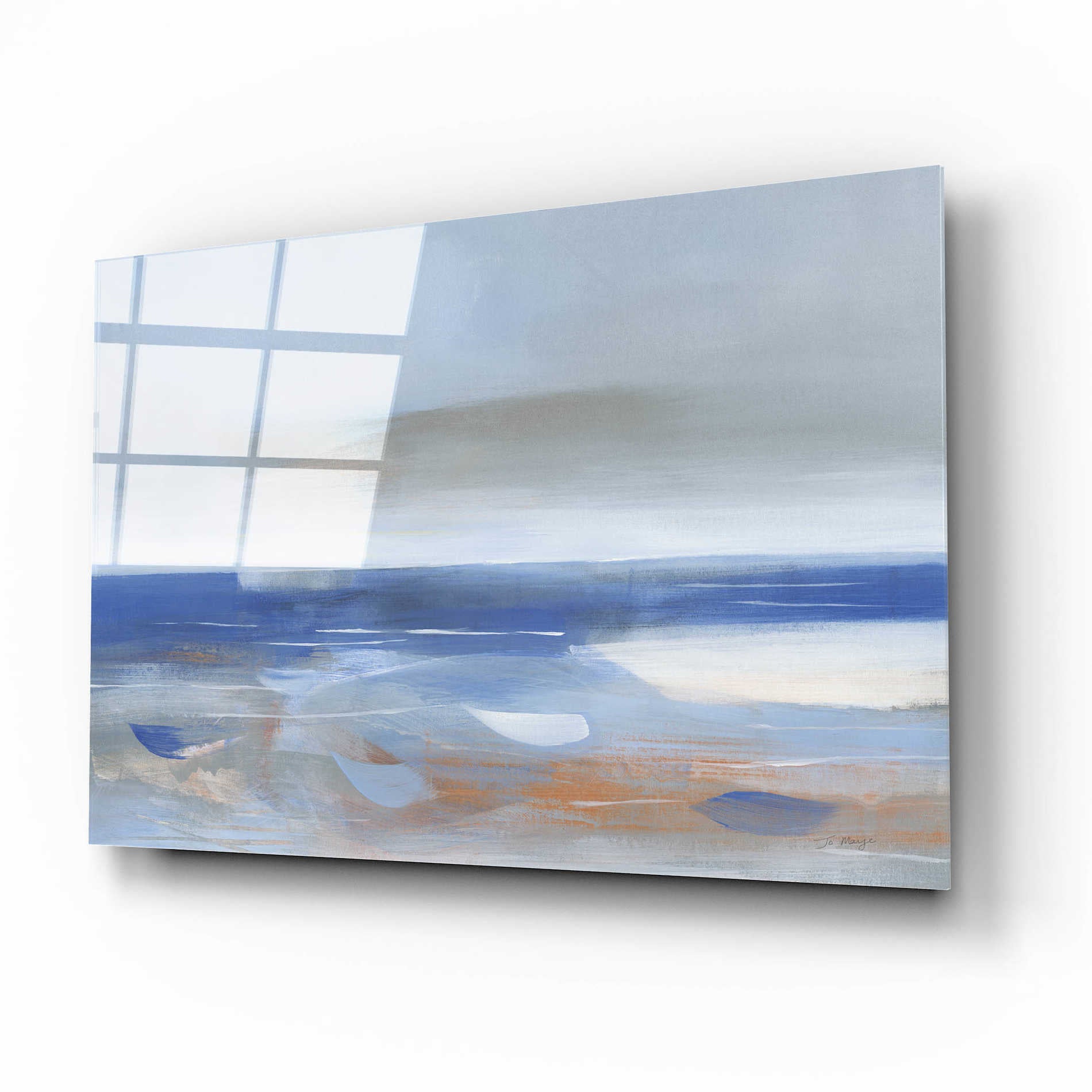 Epic Art 'Calm Sea' by Jo Maye, Acrylic Glass Wall Art,16x12