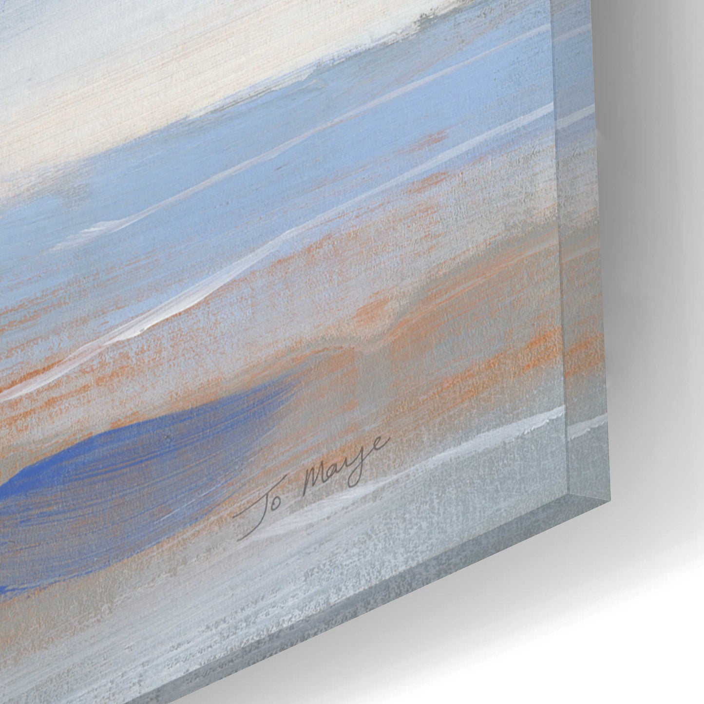 Epic Art 'Calm Sea' by Jo Maye, Acrylic Glass Wall Art,16x12