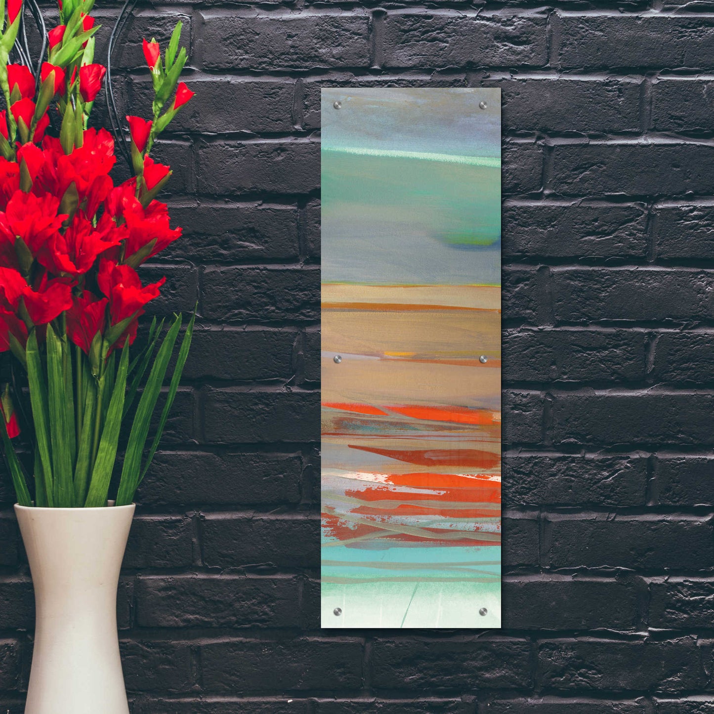 Epic Art 'Layers II' by Jo Maye, Acrylic Glass Wall Art,12x36