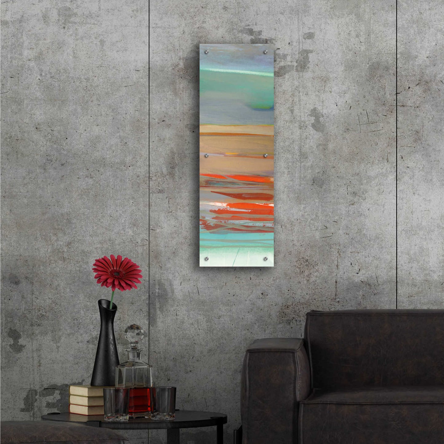 Epic Art 'Layers II' by Jo Maye, Acrylic Glass Wall Art,12x36