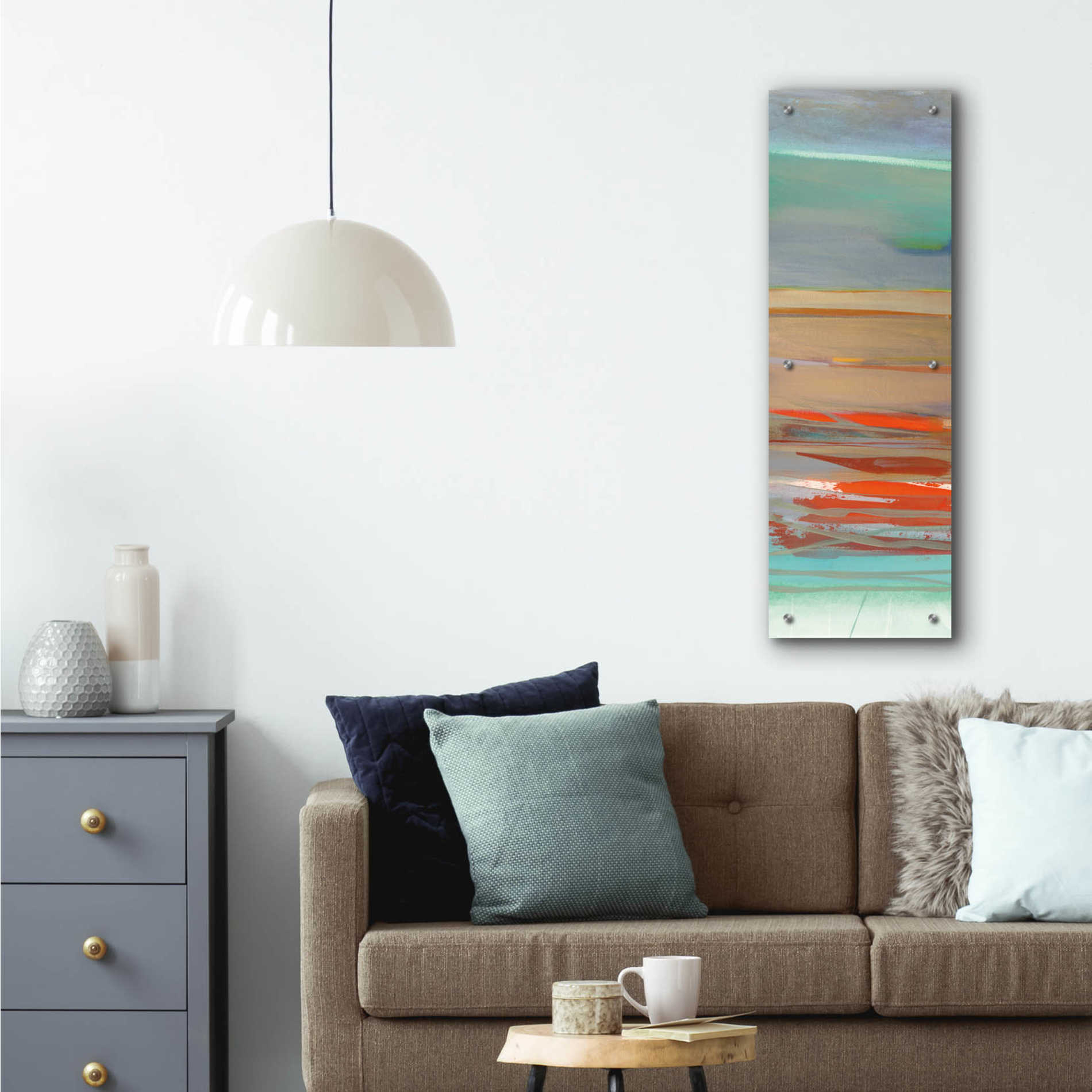 Epic Art 'Layers II' by Jo Maye, Acrylic Glass Wall Art,12x36