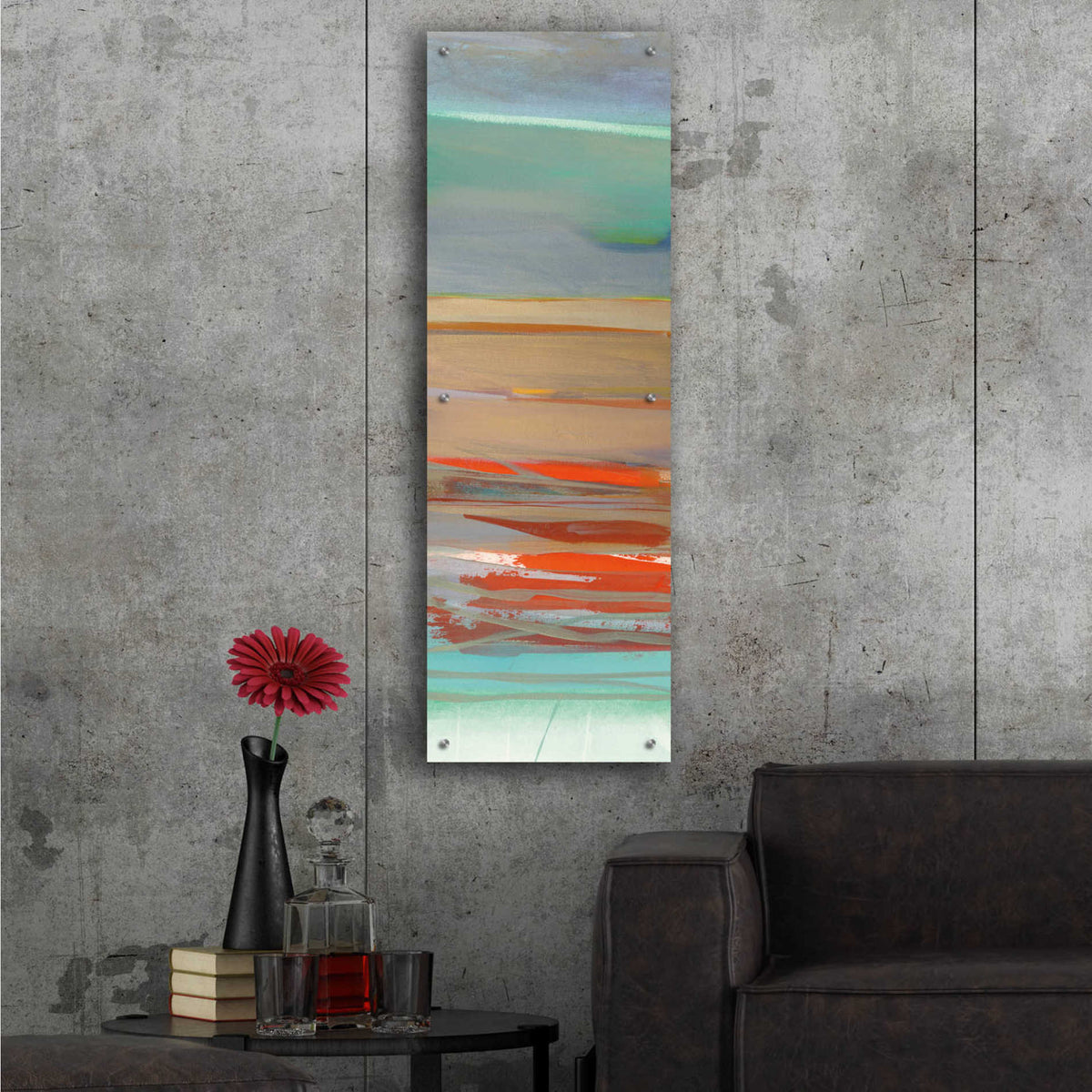 Epic Art 'Layers II' by Jo Maye, Acrylic Glass Wall Art,16x48