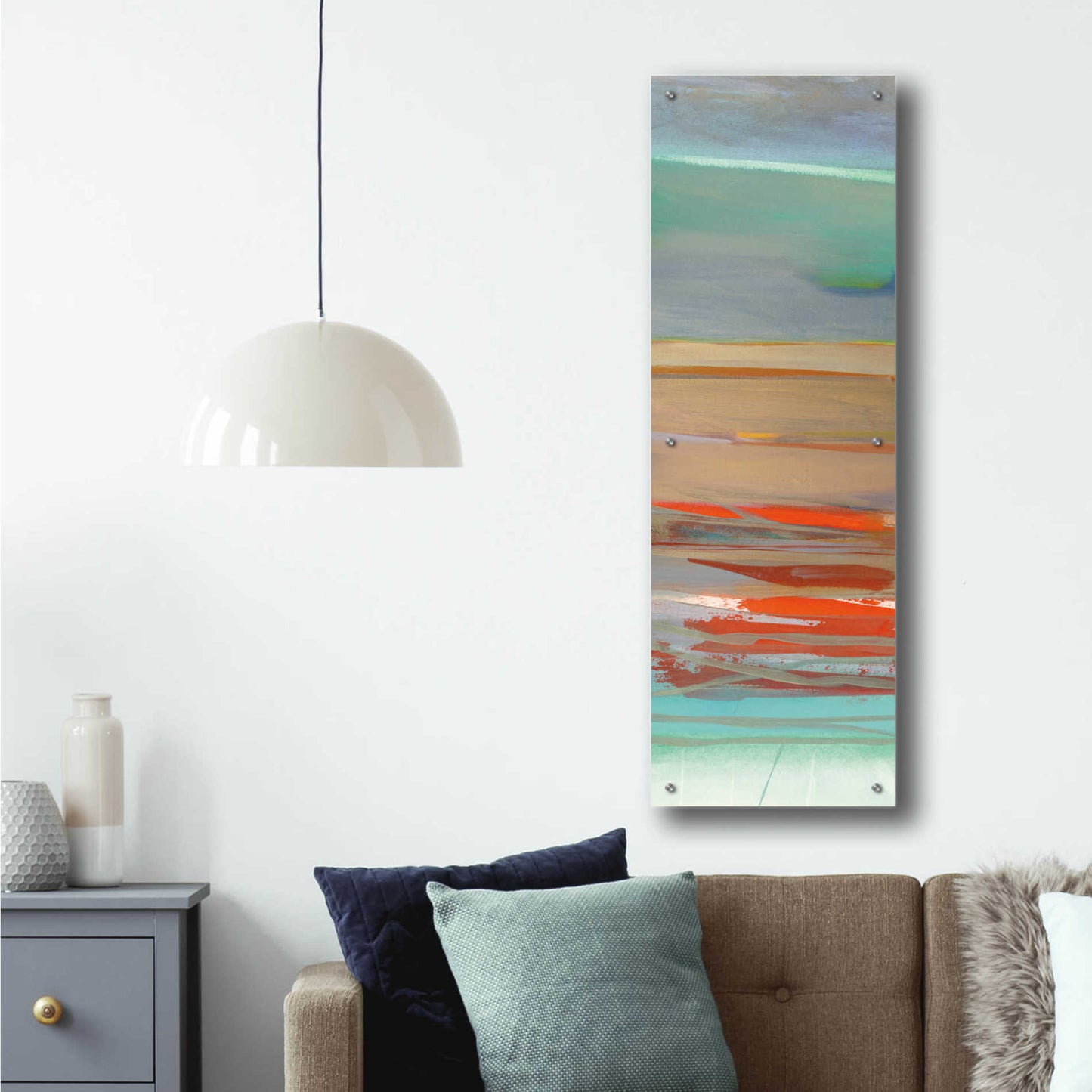 Epic Art 'Layers II' by Jo Maye, Acrylic Glass Wall Art,16x48