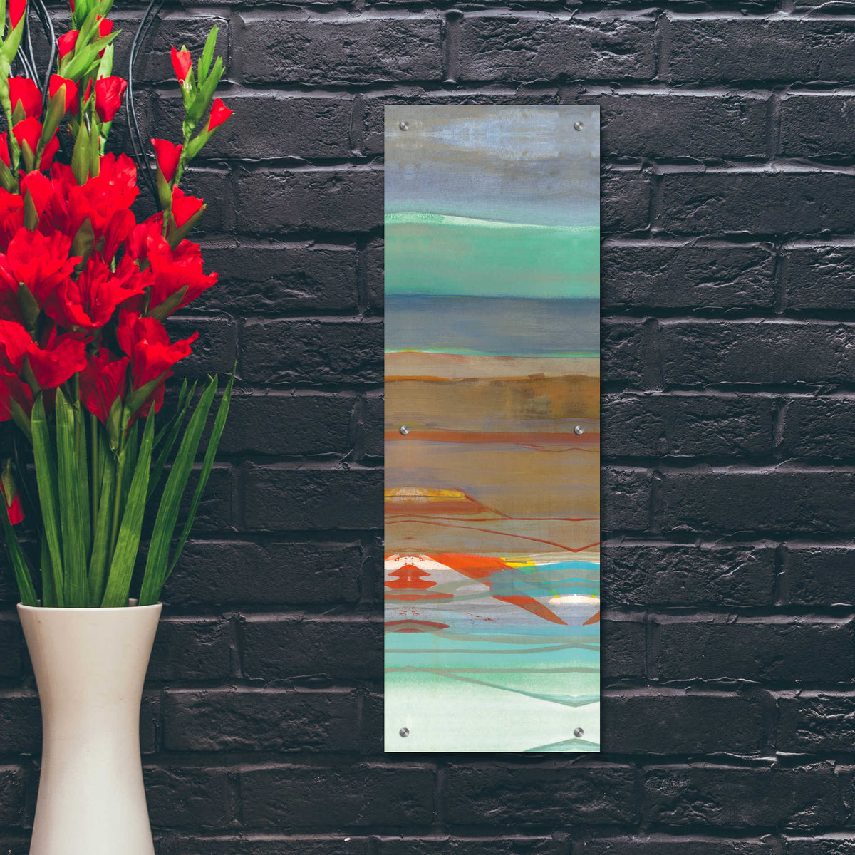 Epic Art 'Layers III' by Jo Maye, Acrylic Glass Wall Art,12x36