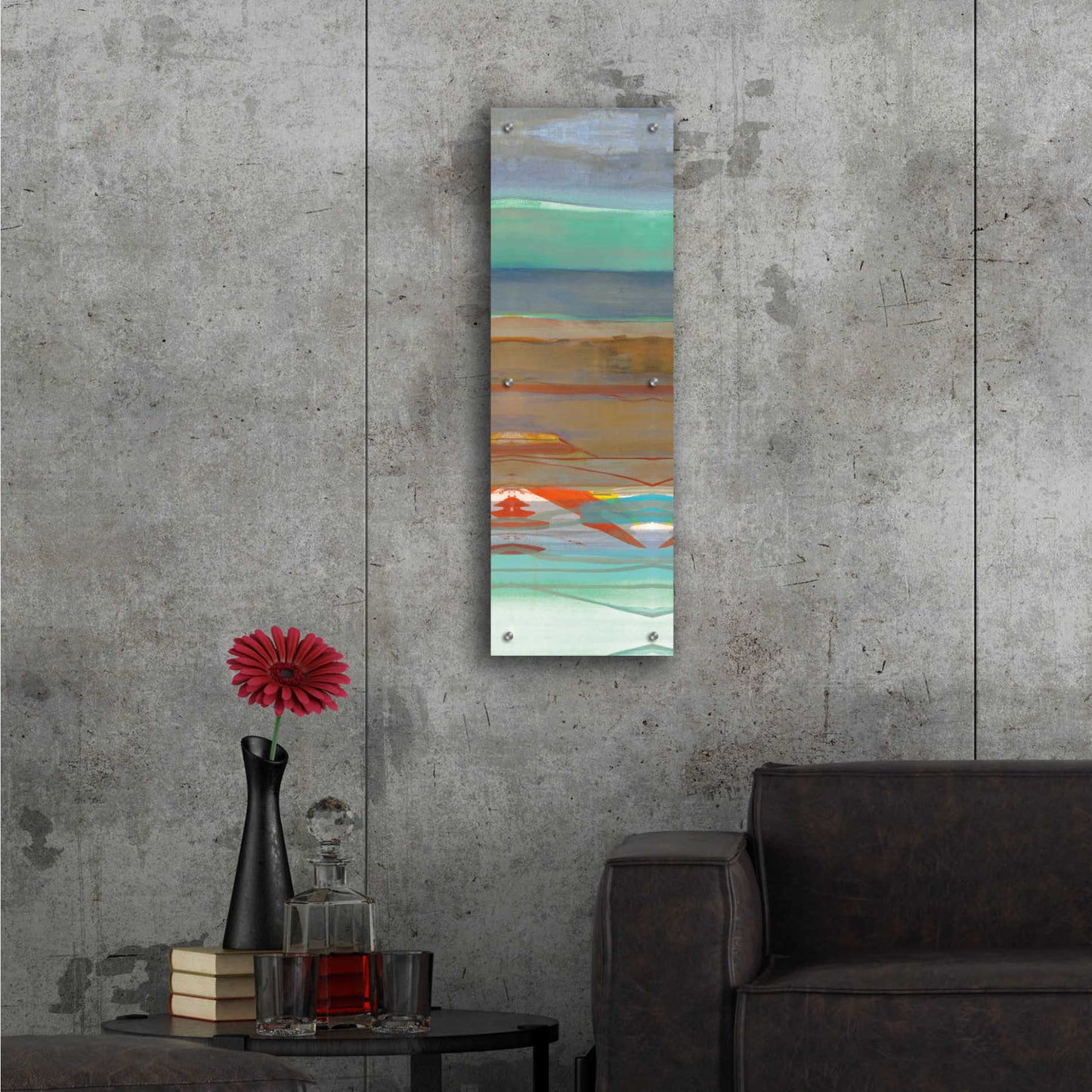 Epic Art 'Layers III' by Jo Maye, Acrylic Glass Wall Art,12x36