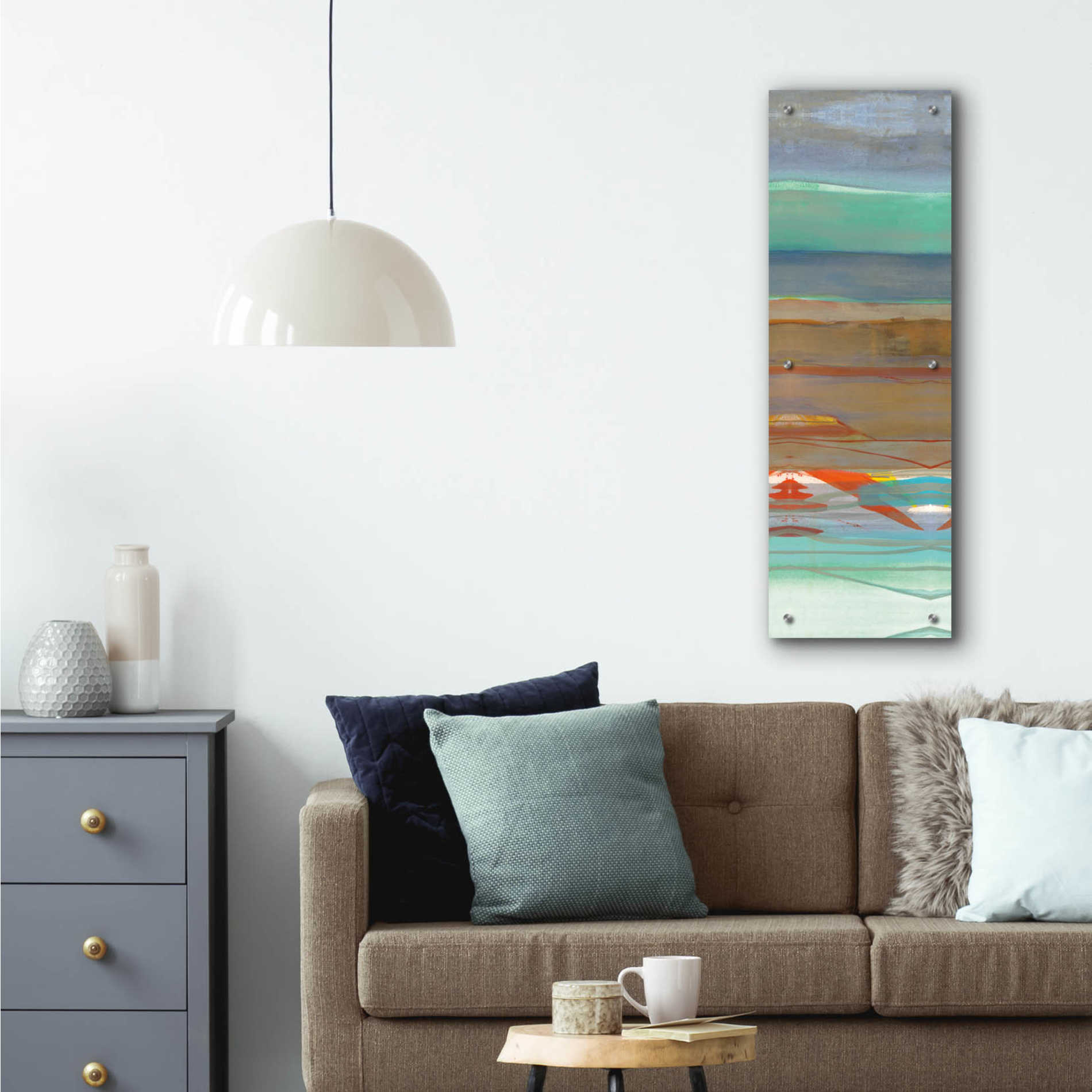 Epic Art 'Layers III' by Jo Maye, Acrylic Glass Wall Art,12x36