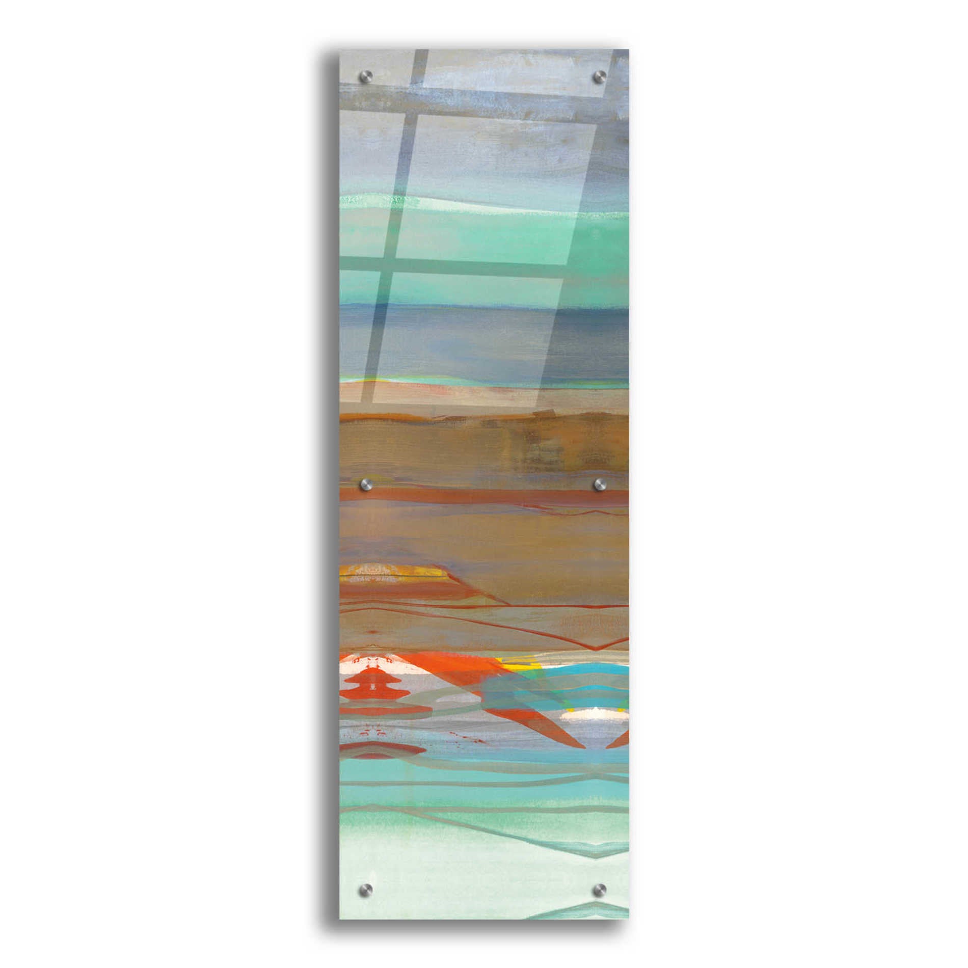 Epic Art 'Layers III' by Jo Maye, Acrylic Glass Wall Art,12x36