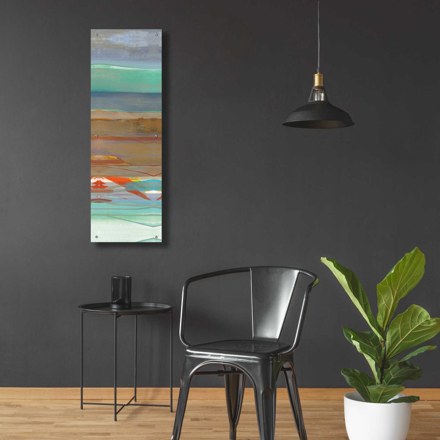 Epic Art 'Layers III' by Jo Maye, Acrylic Glass Wall Art,16x48