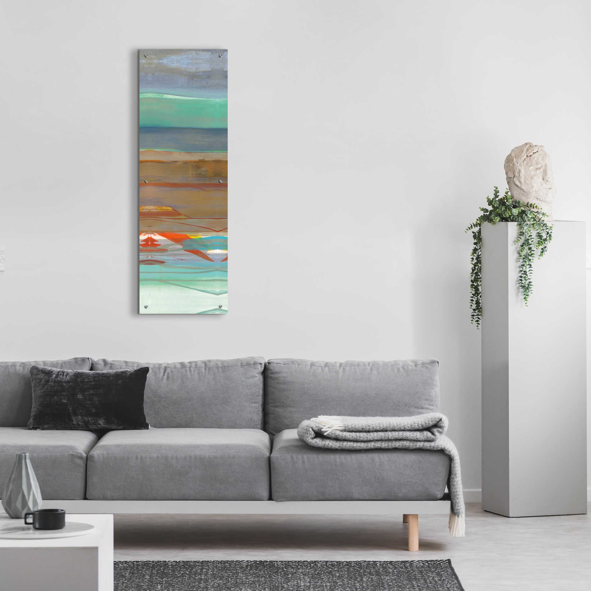 Epic Art 'Layers III' by Jo Maye, Acrylic Glass Wall Art,16x48