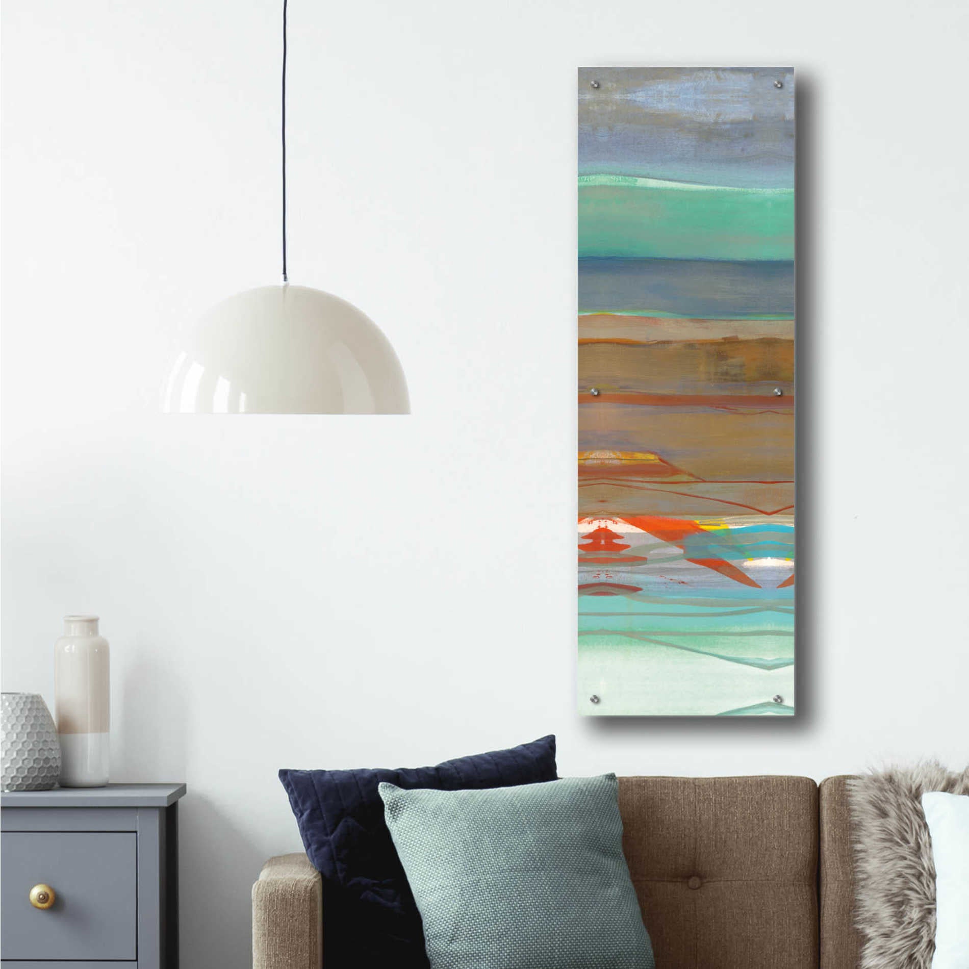 Epic Art 'Layers III' by Jo Maye, Acrylic Glass Wall Art,16x48