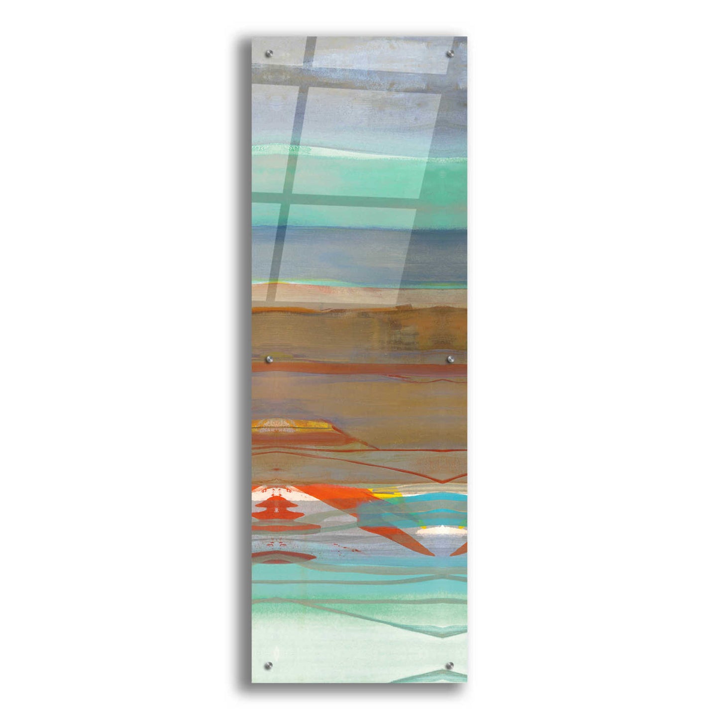 Epic Art 'Layers III' by Jo Maye, Acrylic Glass Wall Art,16x48