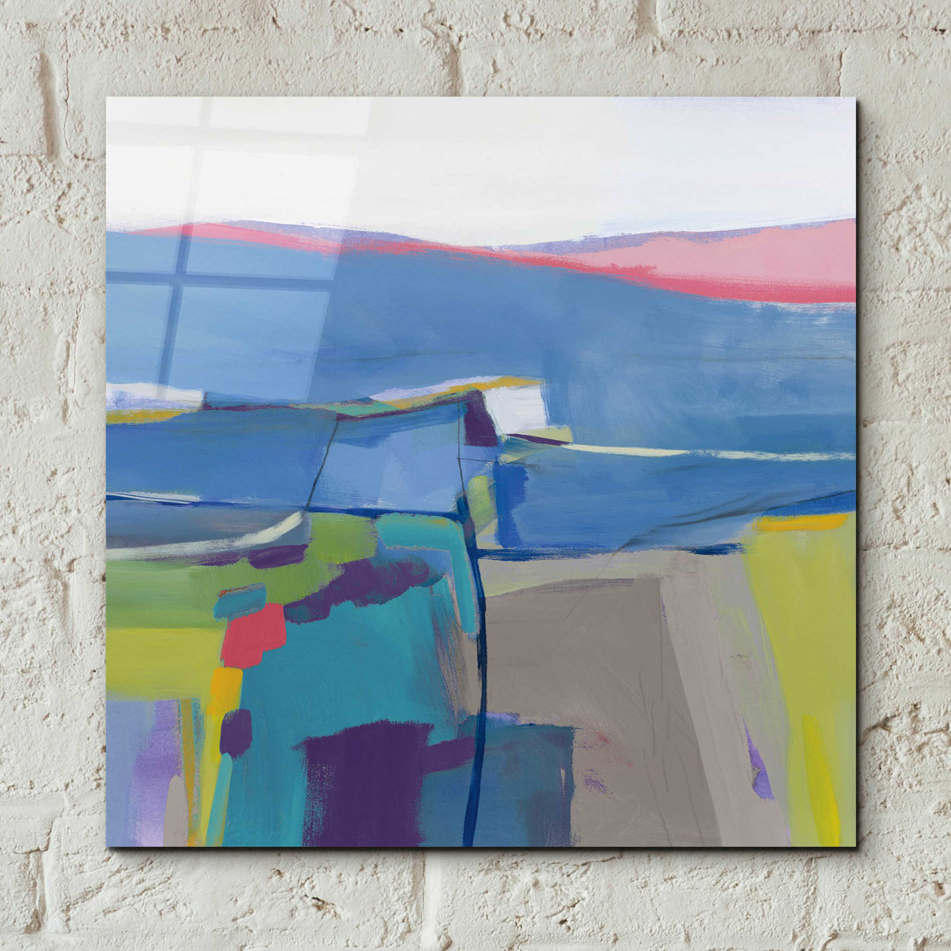 Epic Art 'Hill Side Bright' by Jo Maye, Acrylic Glass Wall Art,12x12