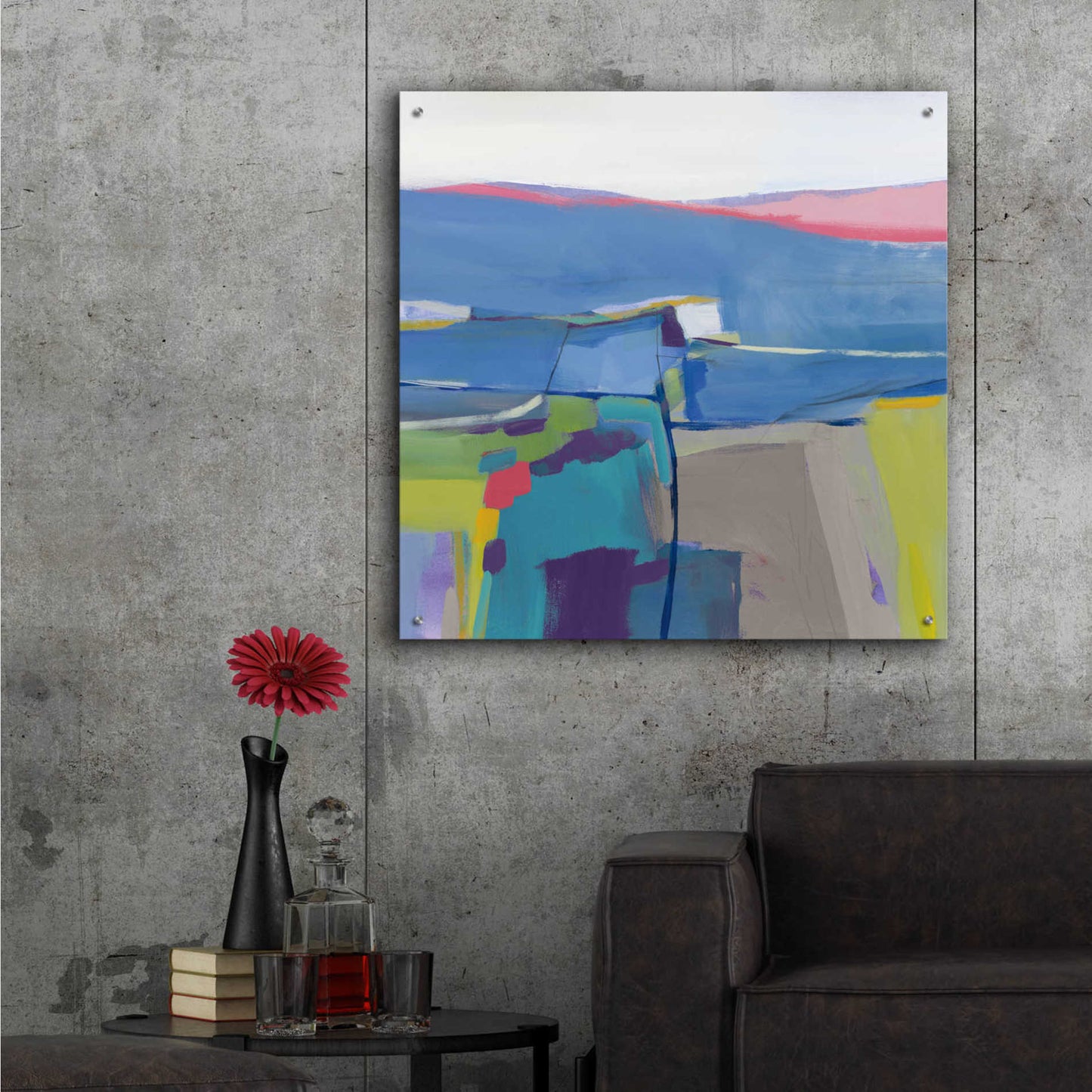 Epic Art 'Hill Side Bright' by Jo Maye, Acrylic Glass Wall Art,36x36