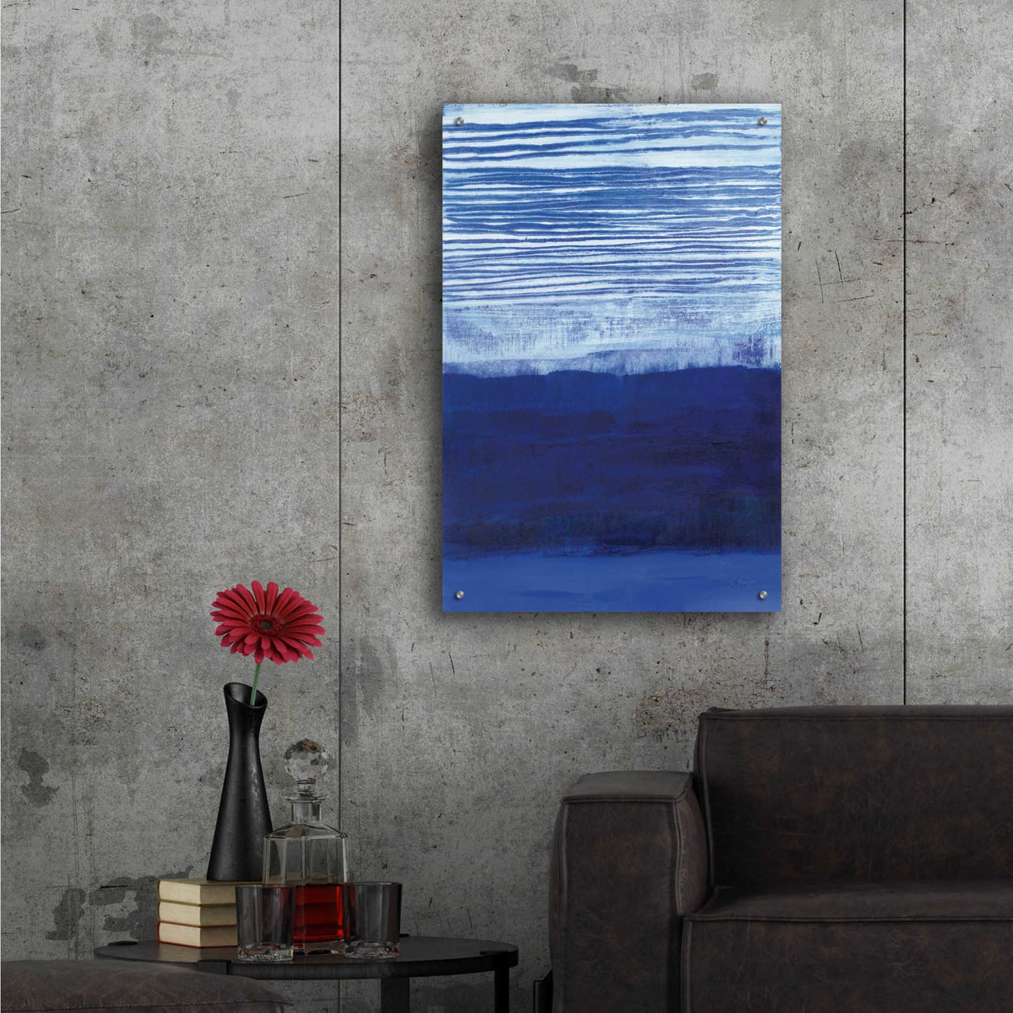 Epic Art 'Blue Haze' by Jo Maye, Acrylic Glass Wall Art,24x36