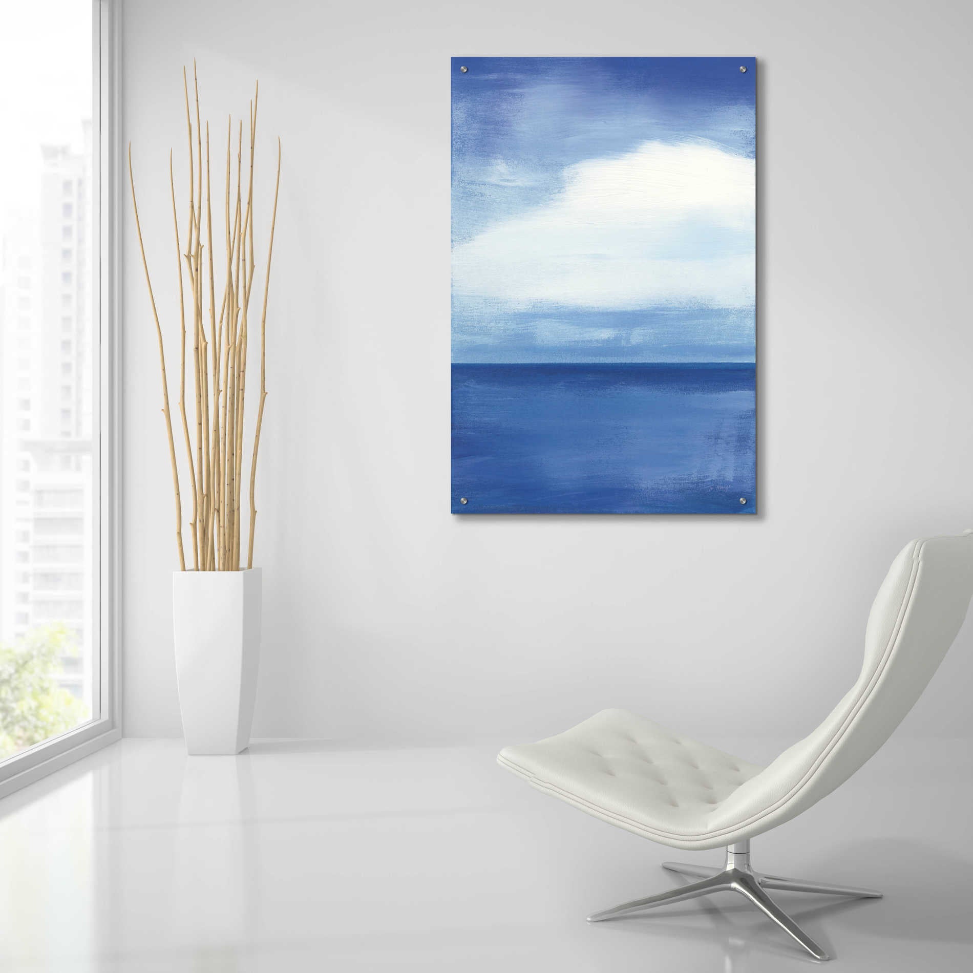 Epic Art 'Seascape I' by Jo Maye, Acrylic Glass Wall Art,24x36