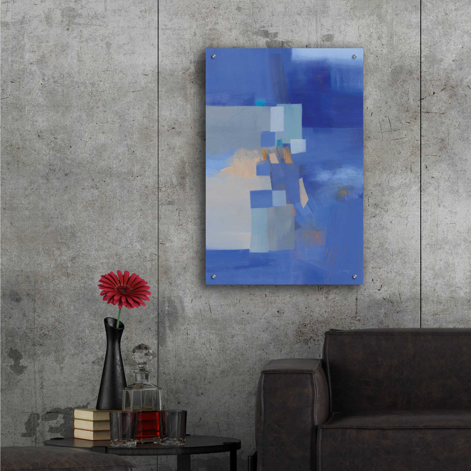 Epic Art 'Blue Dawn' by Jo Maye, Acrylic Glass Wall Art,24x36