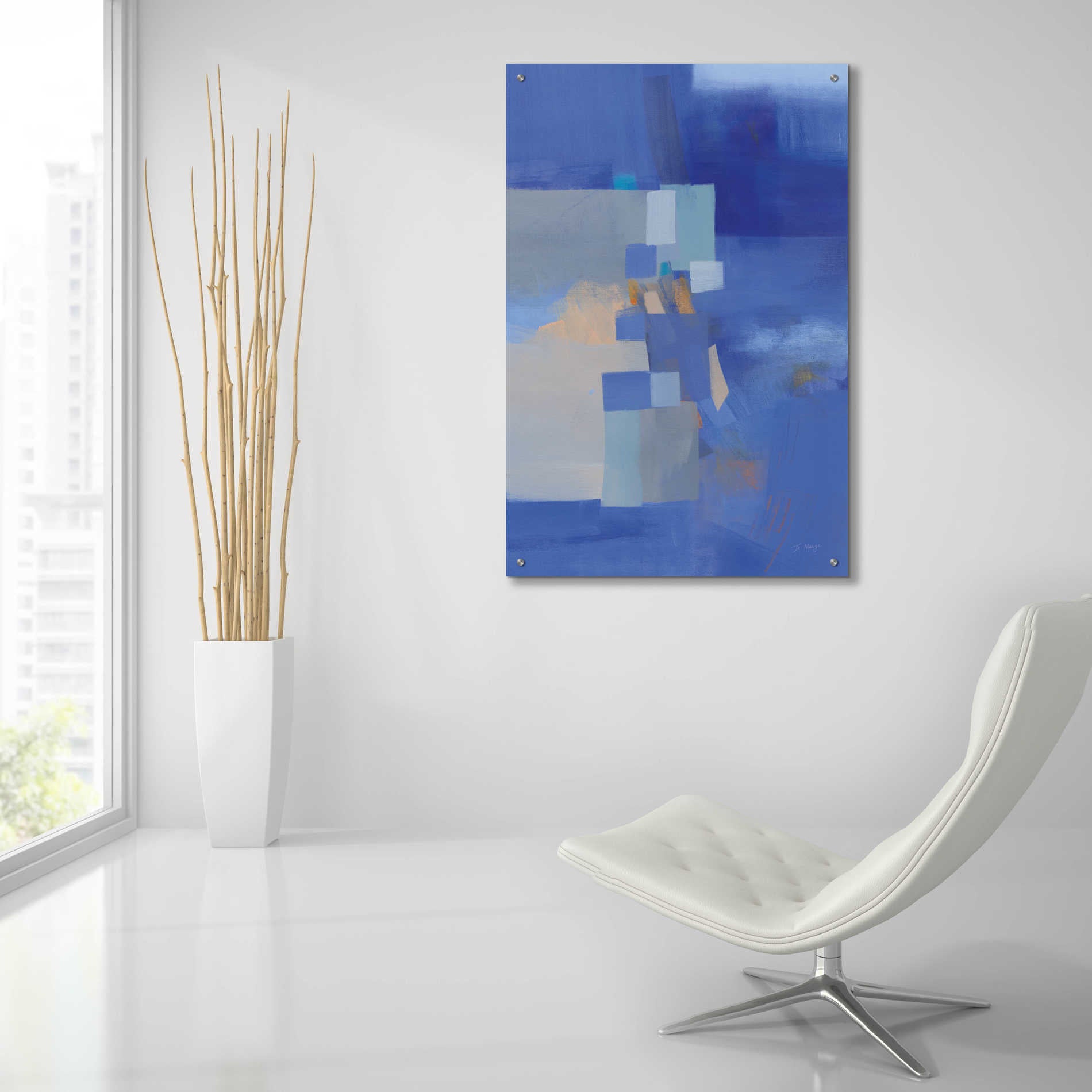 Epic Art 'Blue Dawn' by Jo Maye, Acrylic Glass Wall Art,24x36