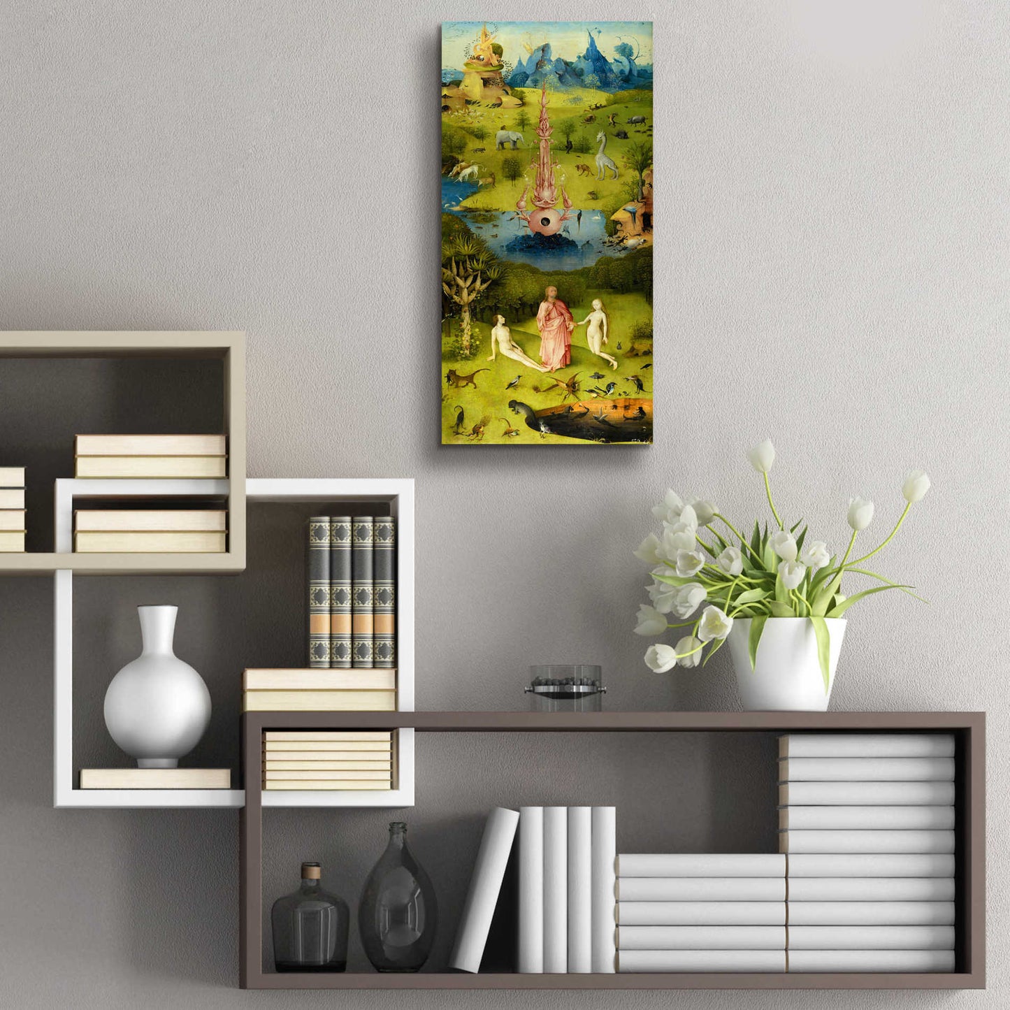Epic Art 'The Garden of Earthly Delights - Left Panel' by Hieronymus Bosch, Acrylic Glass Wall Art,12x24