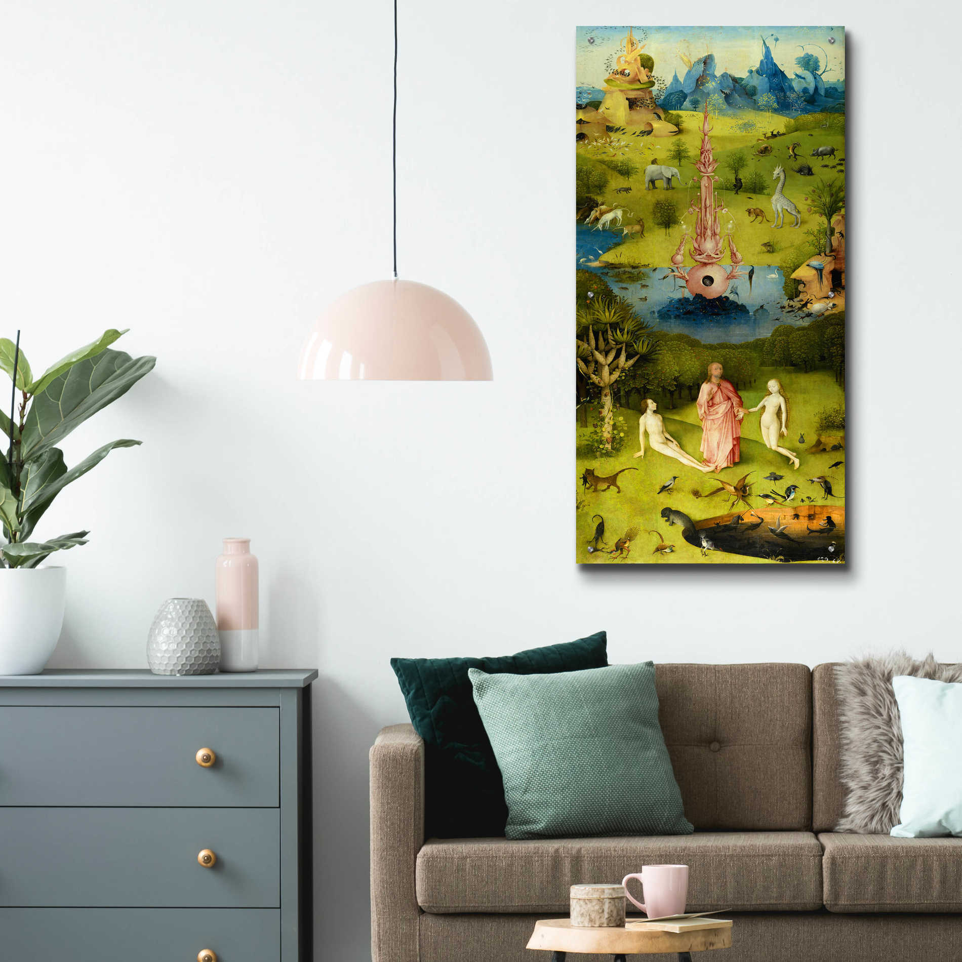 Epic Art 'The Garden of Earthly Delights - Left Panel' by Hieronymus Bosch, Acrylic Glass Wall Art,24x48