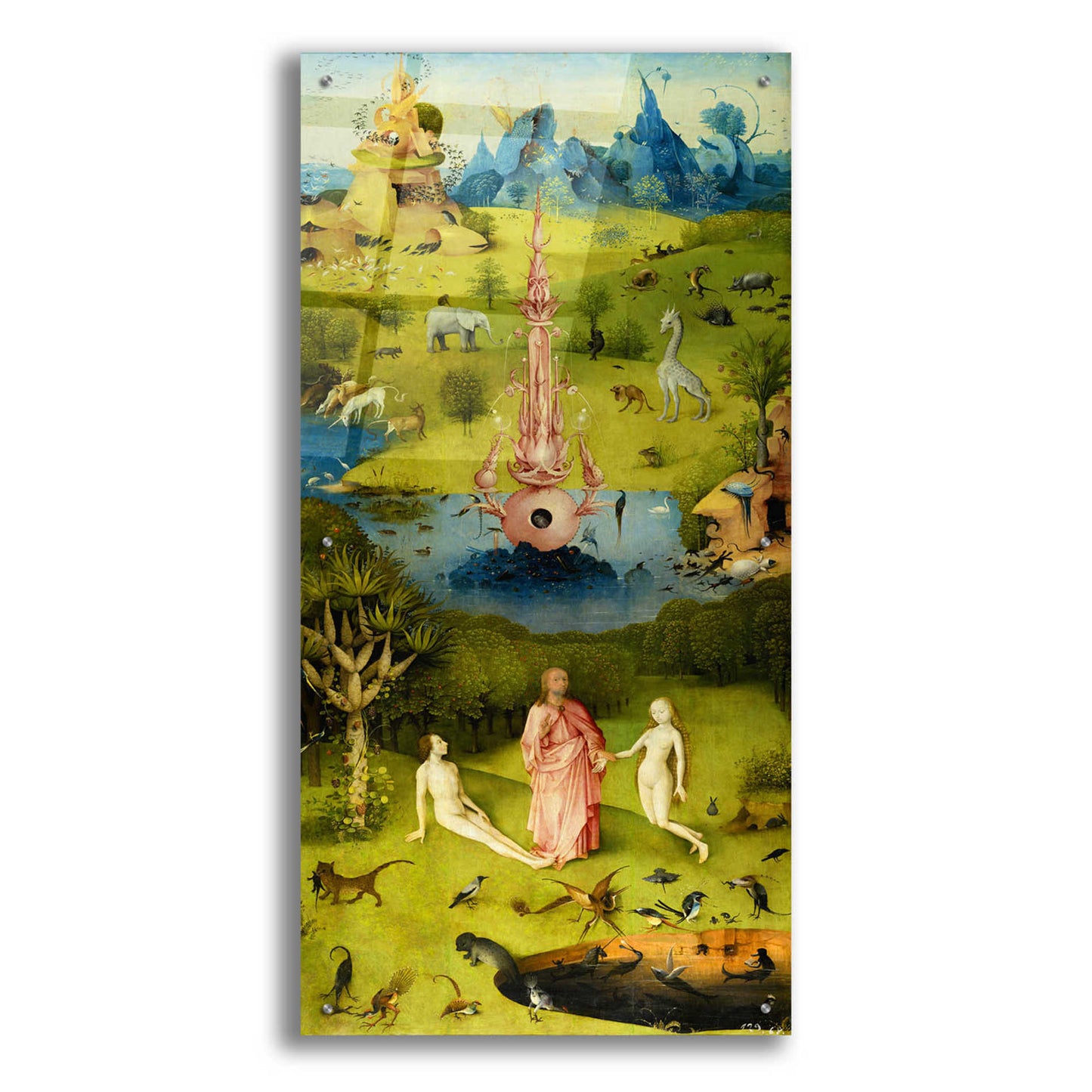 Epic Art 'The Garden of Earthly Delights - Left Panel' by Hieronymus Bosch, Acrylic Glass Wall Art,24x48