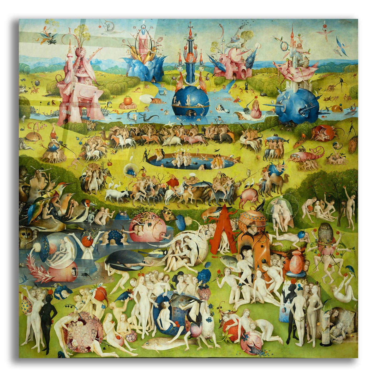 Epic Art 'The Garden of Earthly Delights - Center Panel' by Hieronymus Bosch, Acrylic Glass Wall Art,12x12