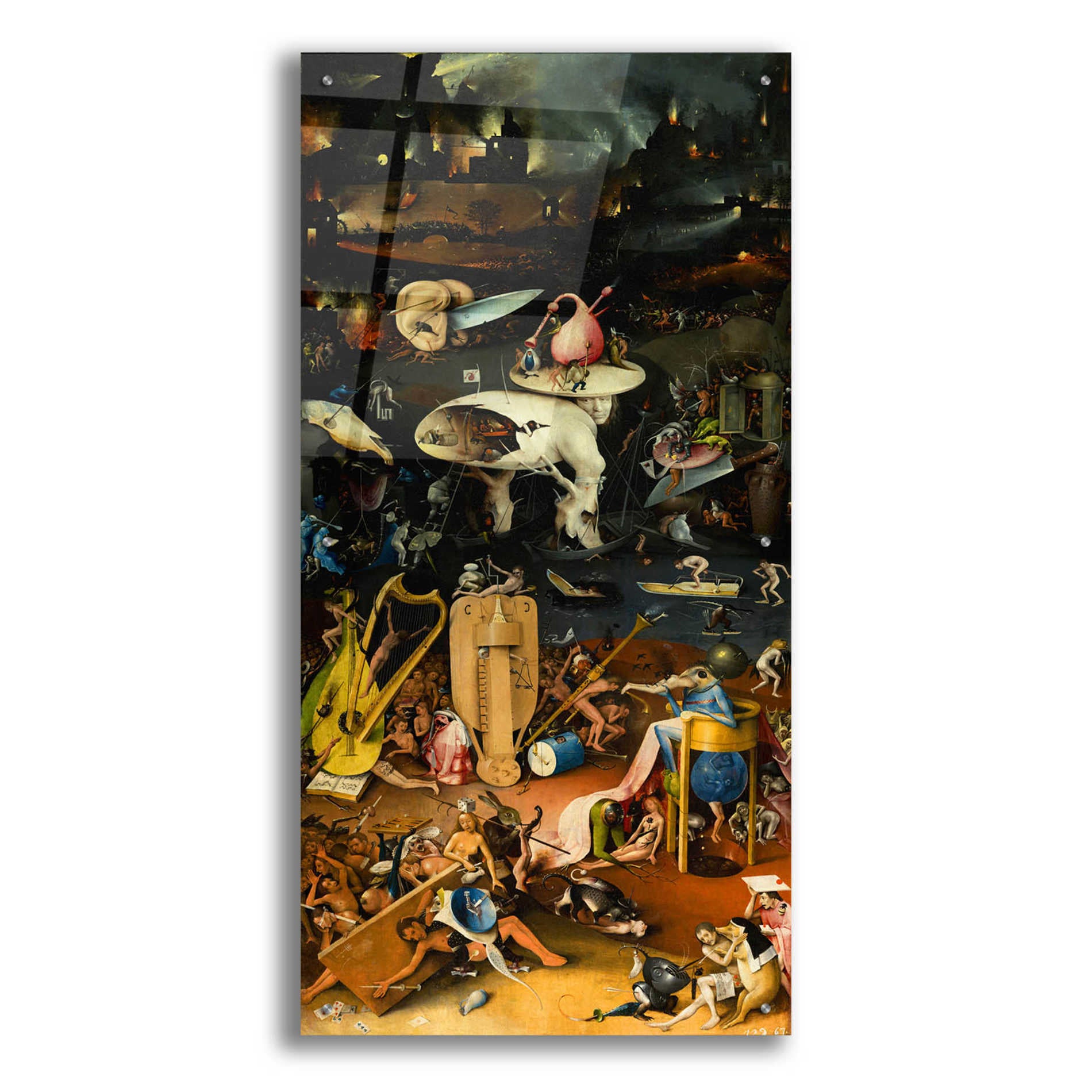 Epic Art 'The Garden of Earthly Delights - Right Panel' by Hieronymus Bosch, Acrylic Glass Wall Art,24x48