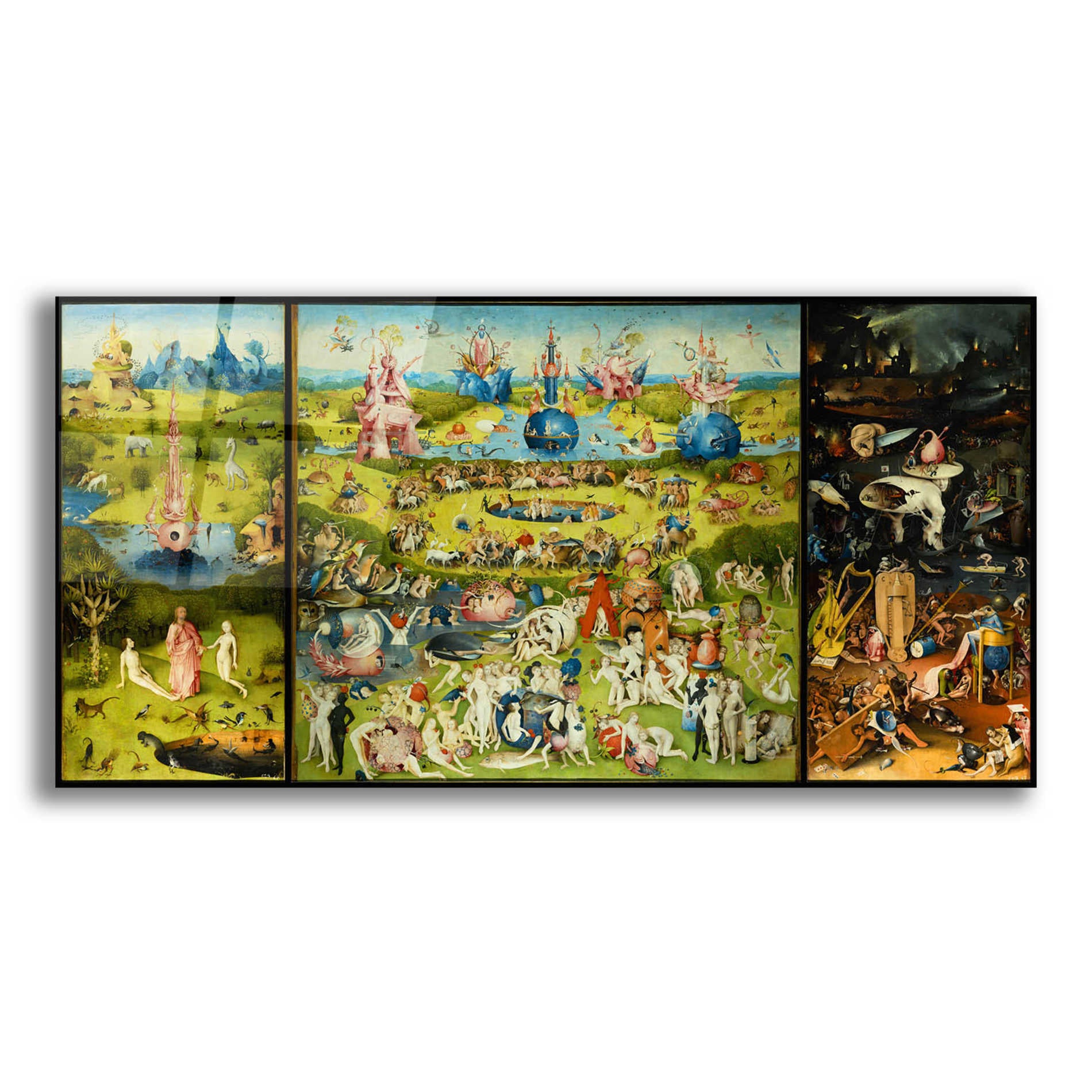 Epic Art 'The Garden of Earthly Delights - Triptych' by Hieronymus Bosch, Acrylic Glass Wall Art,2:1
