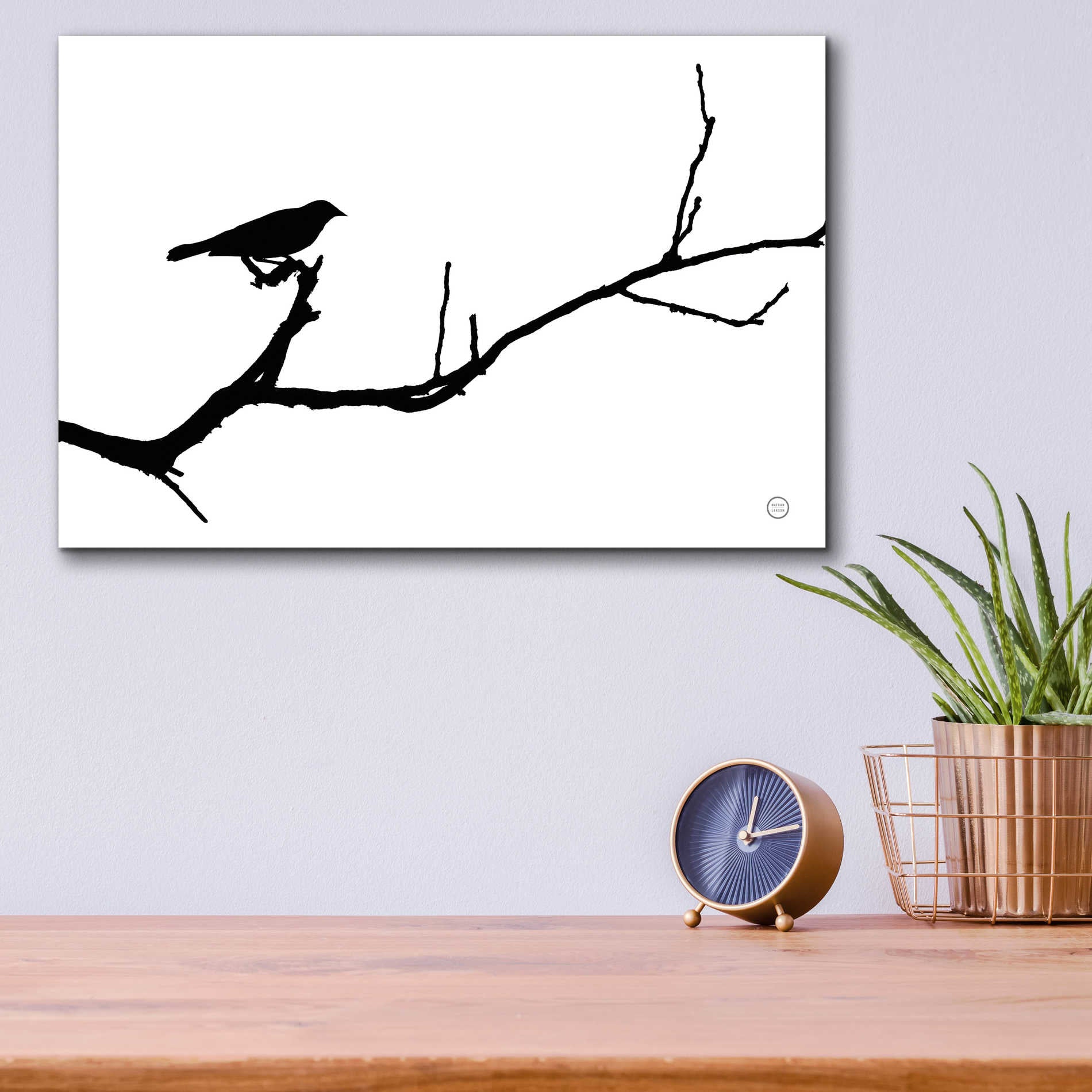 Epic Art 'Bird Silhouette' by Nathan Larson, Acrylic Glass Wall Art,16x12