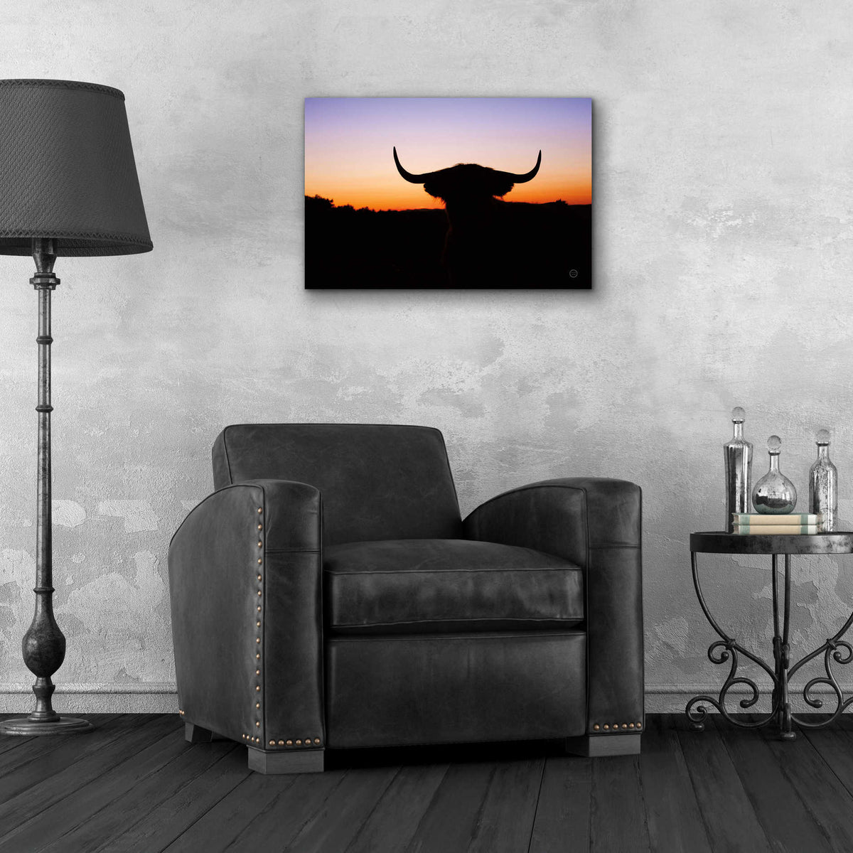 Epic Art 'Bull Set' by Nathan Larson, Acrylic Glass Wall Art,24x16