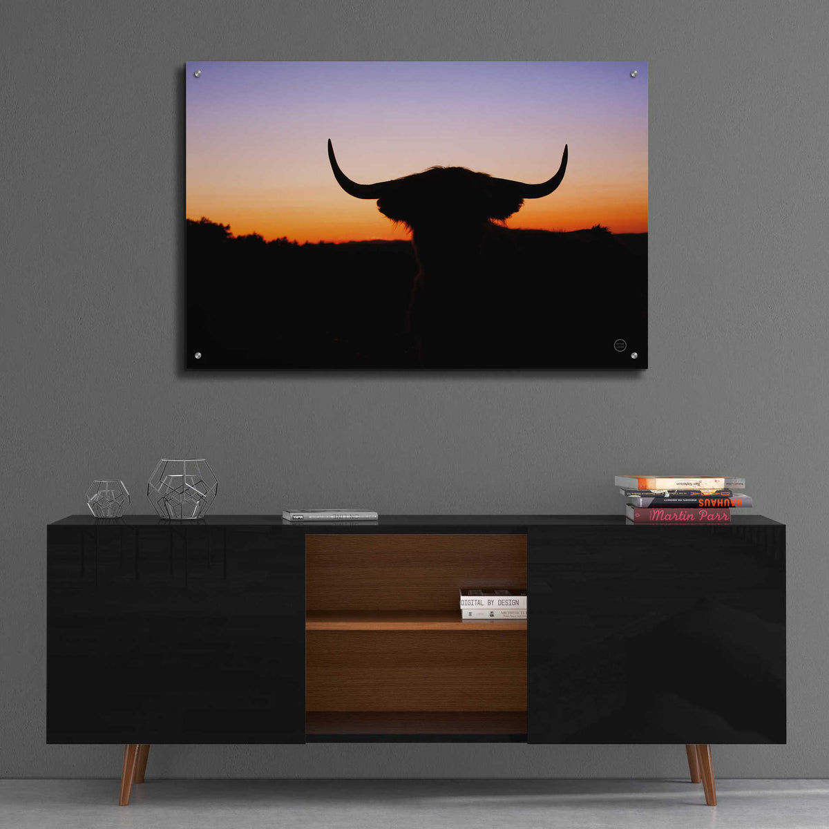 Epic Art 'Bull Set' by Nathan Larson, Acrylic Glass Wall Art,36x24
