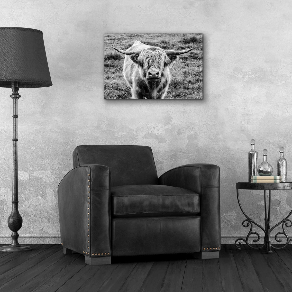 Epic Art 'Highland Cow Staring Contest' by Nathan Larson, Acrylic Glass Wall Art,24x16