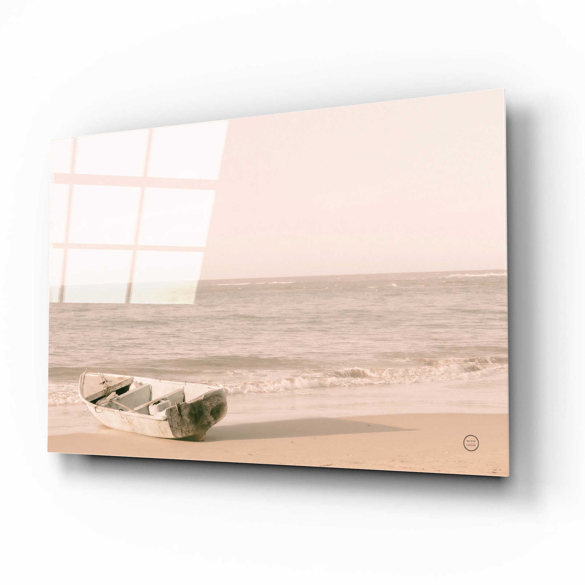 Epic Art 'Fishing Boat at Sunset' by Nathan Larson, Acrylic Glass Wall Art,16x12