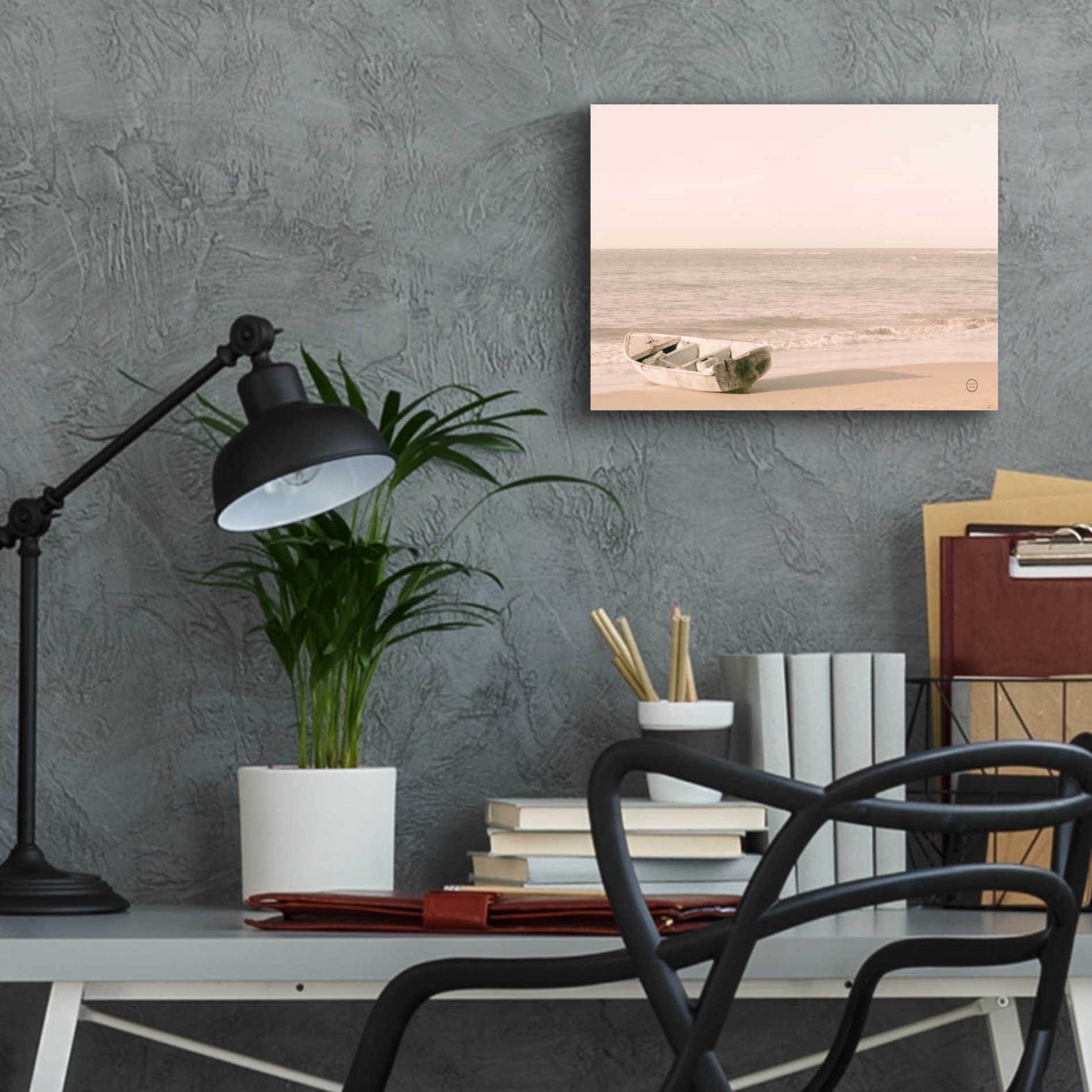 Epic Art 'Fishing Boat at Sunset' by Nathan Larson, Acrylic Glass Wall Art,16x12