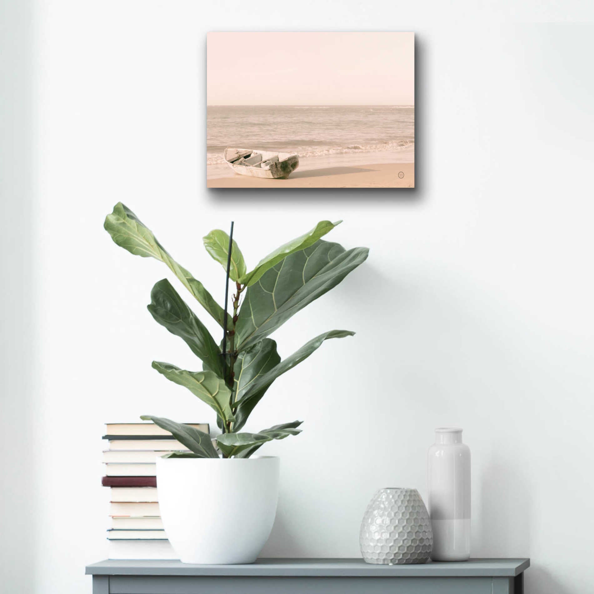 Epic Art 'Fishing Boat at Sunset' by Nathan Larson, Acrylic Glass Wall Art,16x12