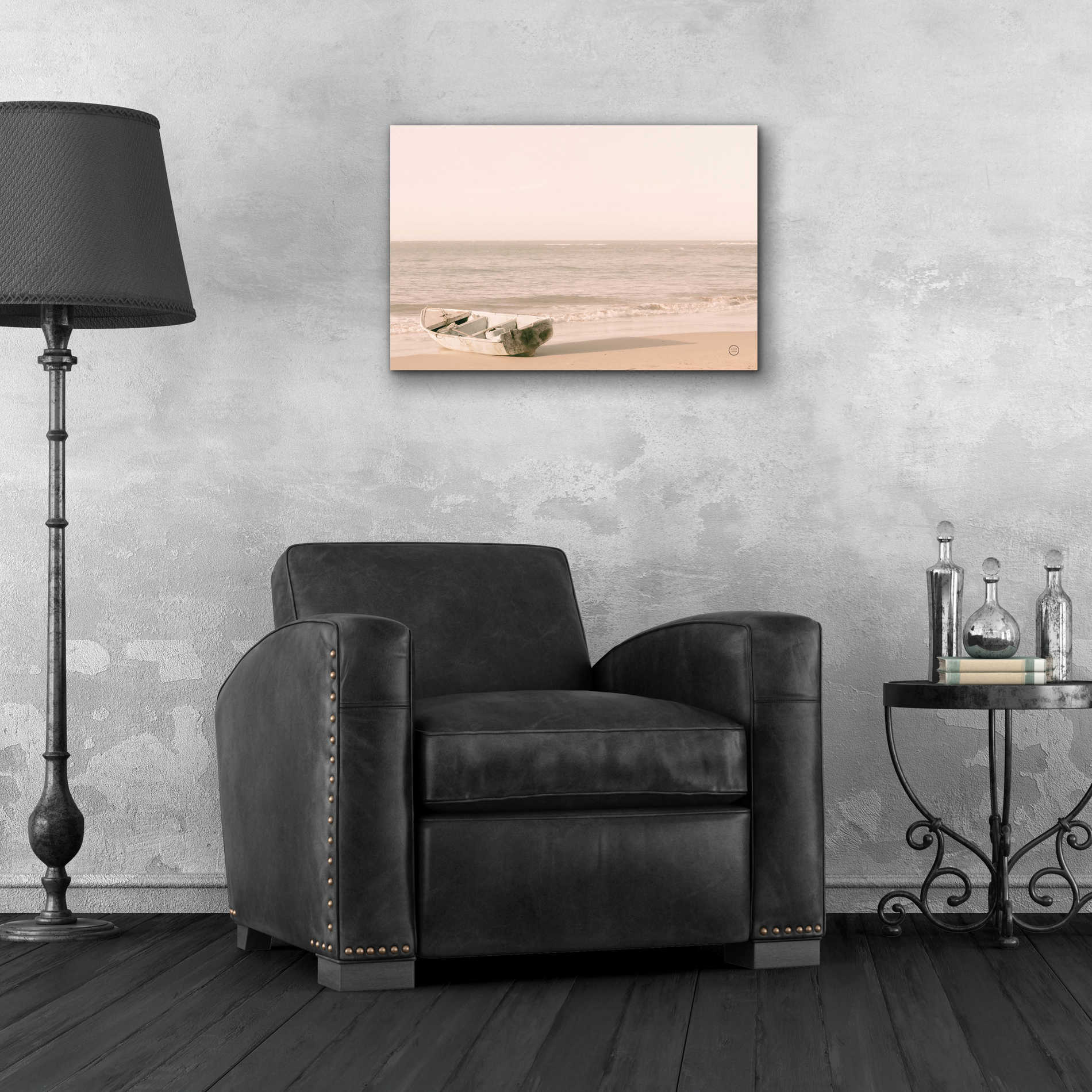 Epic Art 'Fishing Boat at Sunset' by Nathan Larson, Acrylic Glass Wall Art,24x16