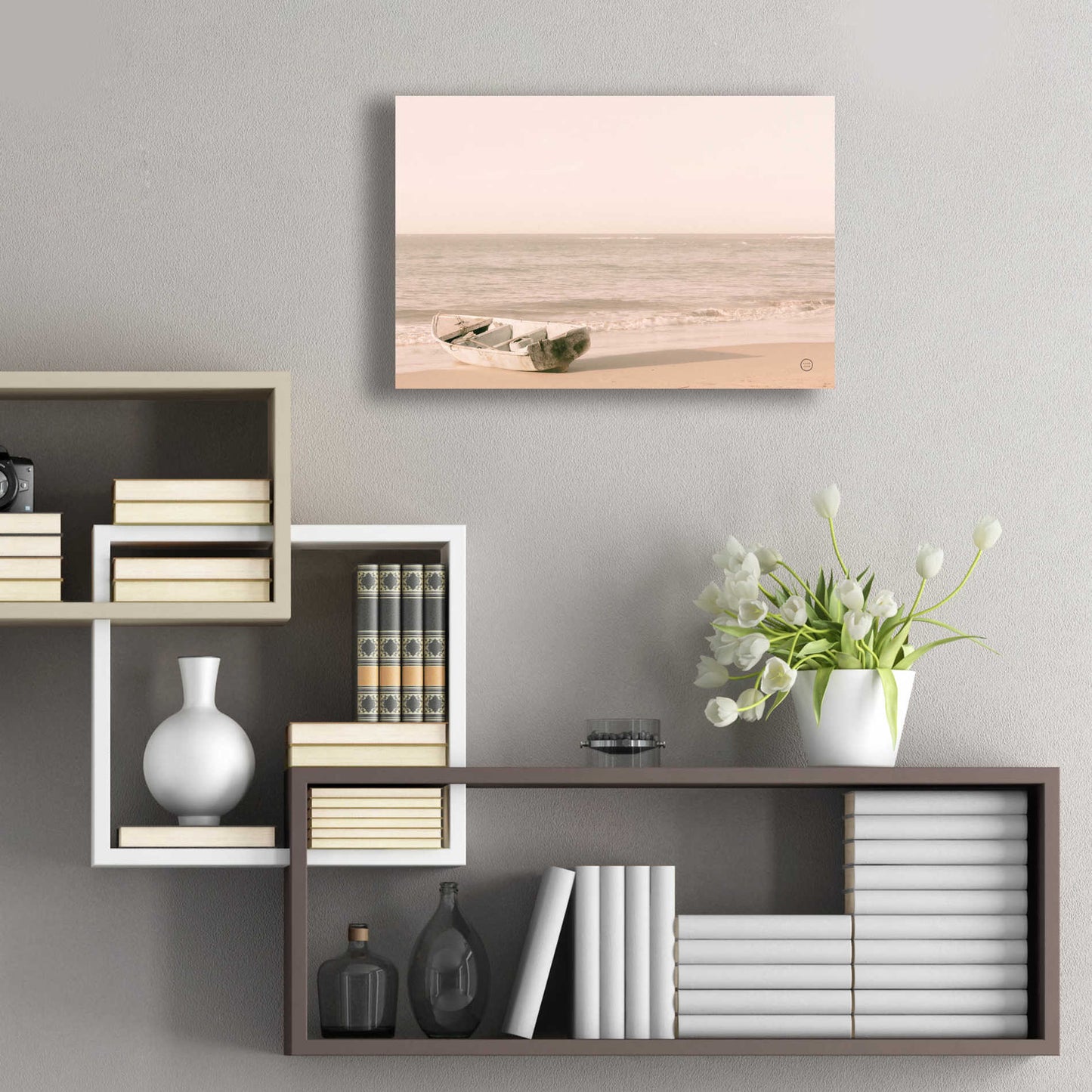 Epic Art 'Fishing Boat at Sunset' by Nathan Larson, Acrylic Glass Wall Art,24x16