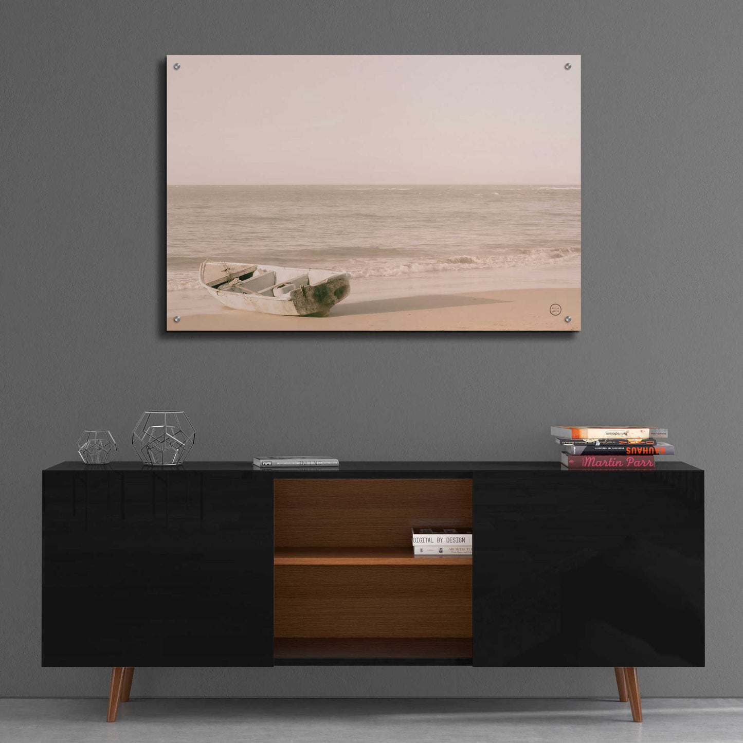 Epic Art 'Fishing Boat at Sunset' by Nathan Larson, Acrylic Glass Wall Art,36x24