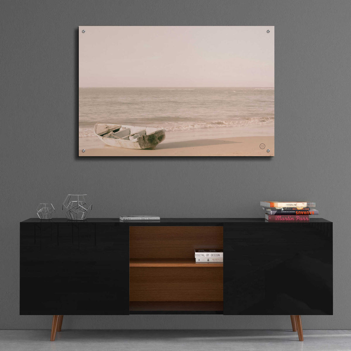 Epic Art 'Fishing Boat at Sunset' by Nathan Larson, Acrylic Glass Wall Art,36x24