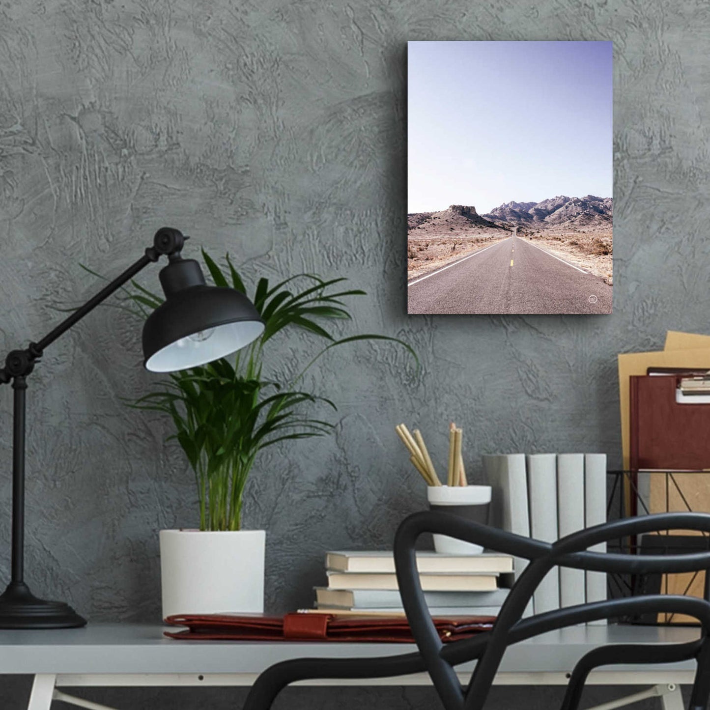 Epic Art 'Dusty Desert Dreams Road' by Nathan Larson, Acrylic Glass Wall Art,12x16