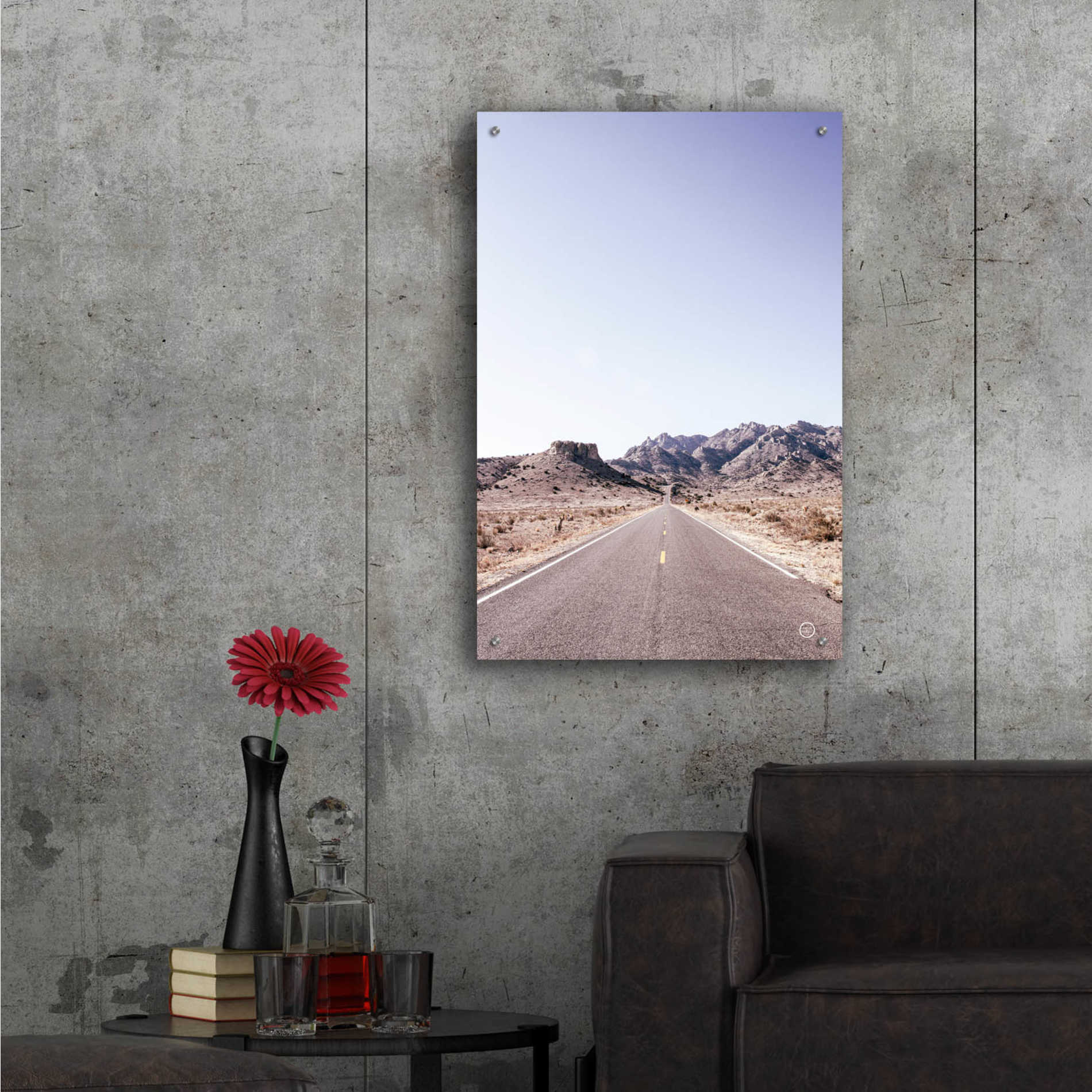 Epic Art 'Dusty Desert Dreams Road' by Nathan Larson, Acrylic Glass Wall Art,24x36