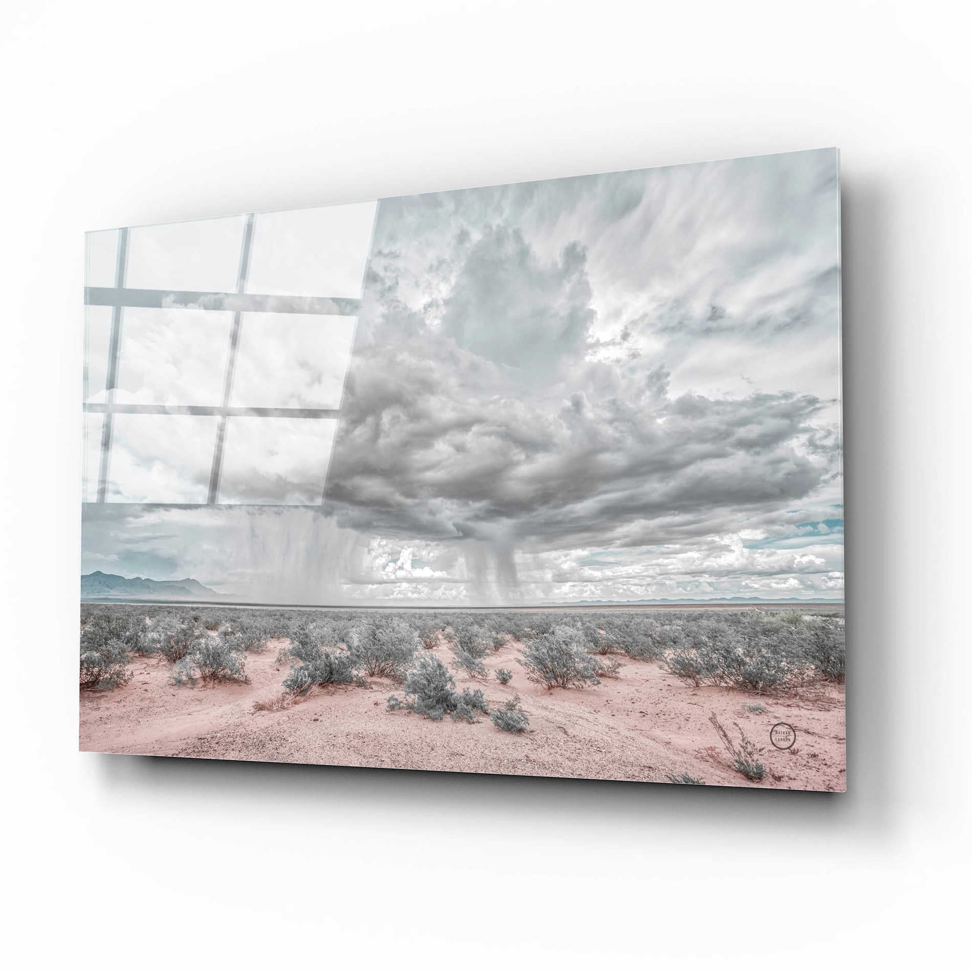 Epic Art 'New Mexico Rain' by Nathan Larson, Acrylic Glass Wall Art,16x12