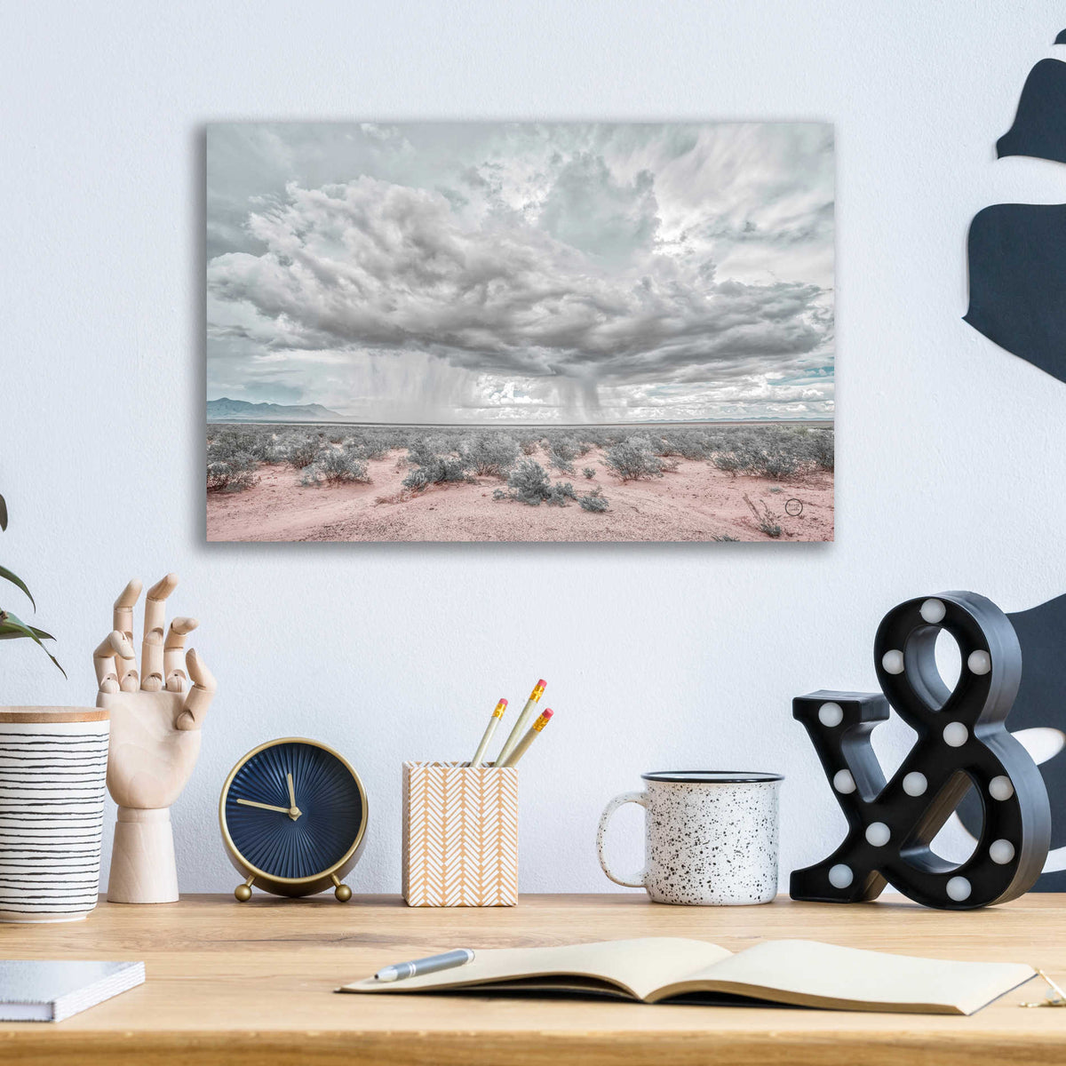 Epic Art 'New Mexico Rain' by Nathan Larson, Acrylic Glass Wall Art,16x12
